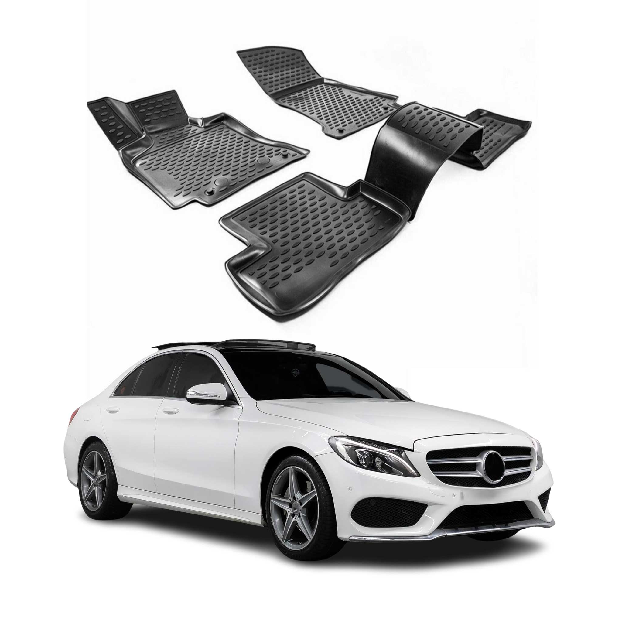 OMAC Alfombrillas De Coche para Mercedes C Class W205 S205 2014-2025 TPE 4x