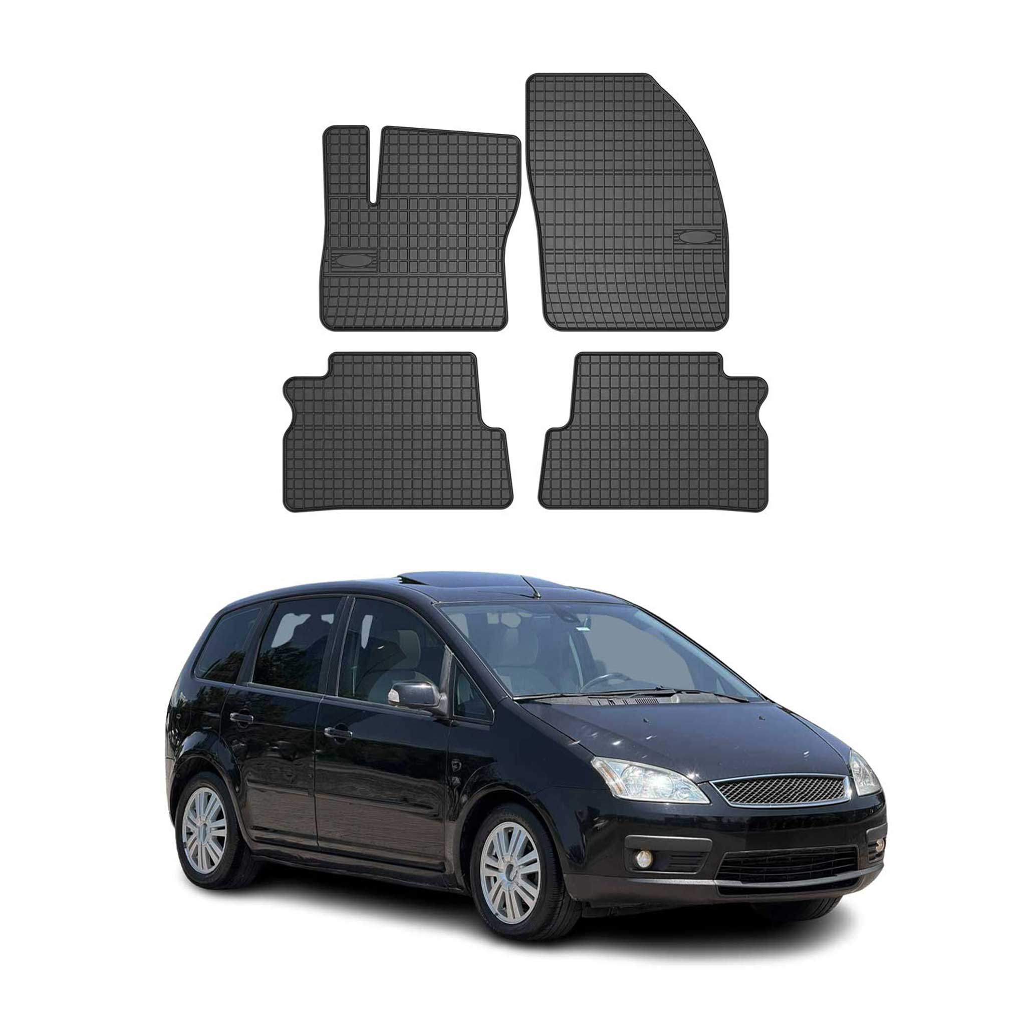 OMAC Alfombrillas De Coche para Ford C-Max 2003-2010 Negro Goma 4Pza