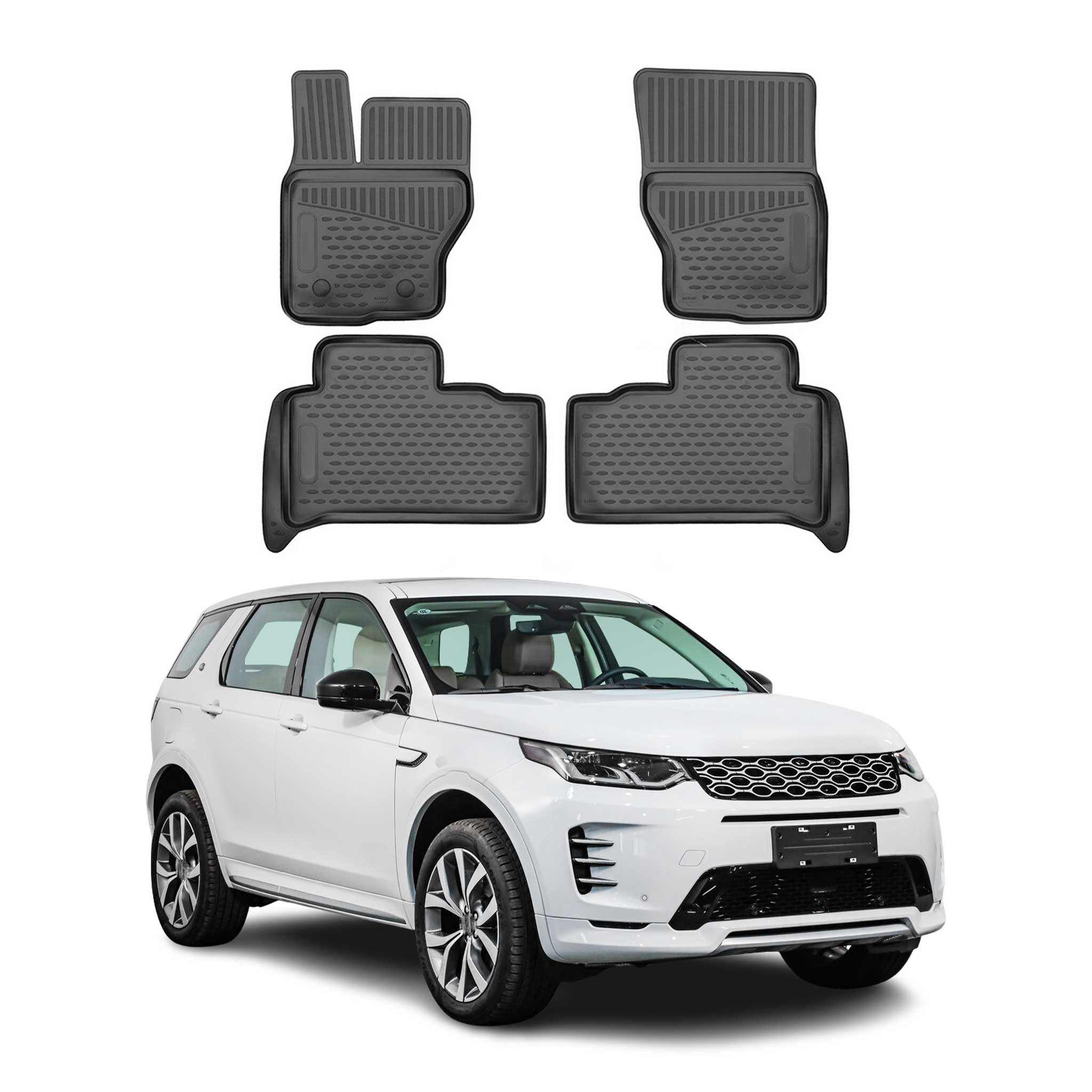 OMAC Alfombrillas De Coche para Land Rover Discovery 2016-2025 Negro Goma TPE 4x