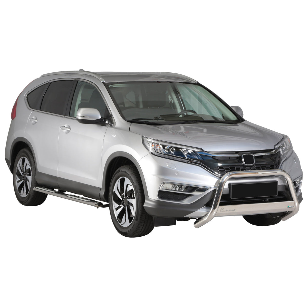 Bull Barra Frontal para Honda CR-V 2016-2018 Plata Brillante Acero 1Pza