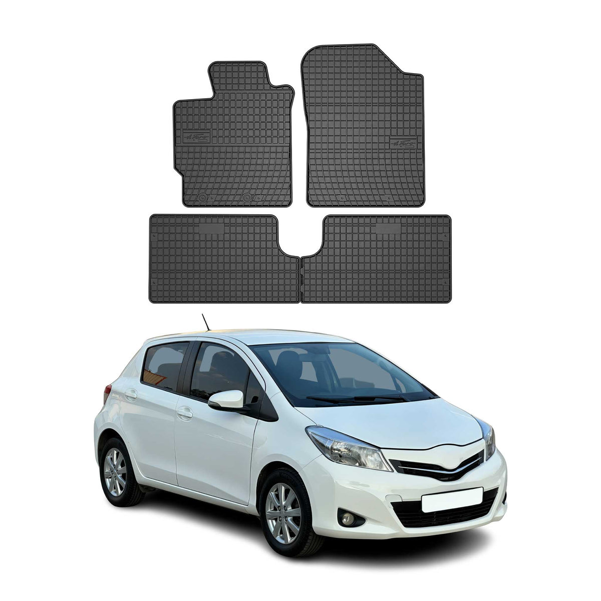 OMAC Alfombrillas De Coche para Toyota Yaris 2011-2019 Negro Goma 4Pza