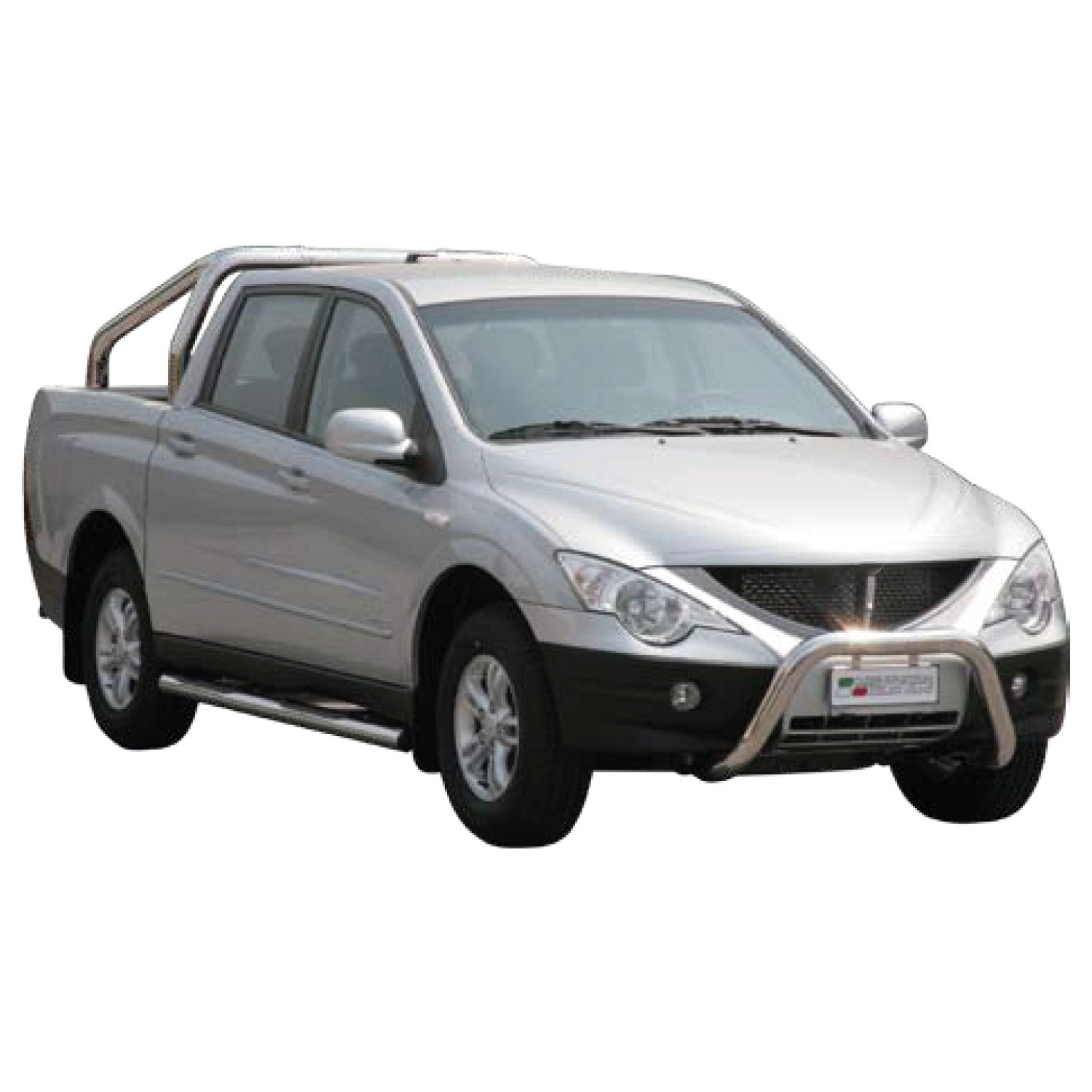 Bull Barra Frontal para Ssangyong Actyon Sports 2007-2012 Plata Acero