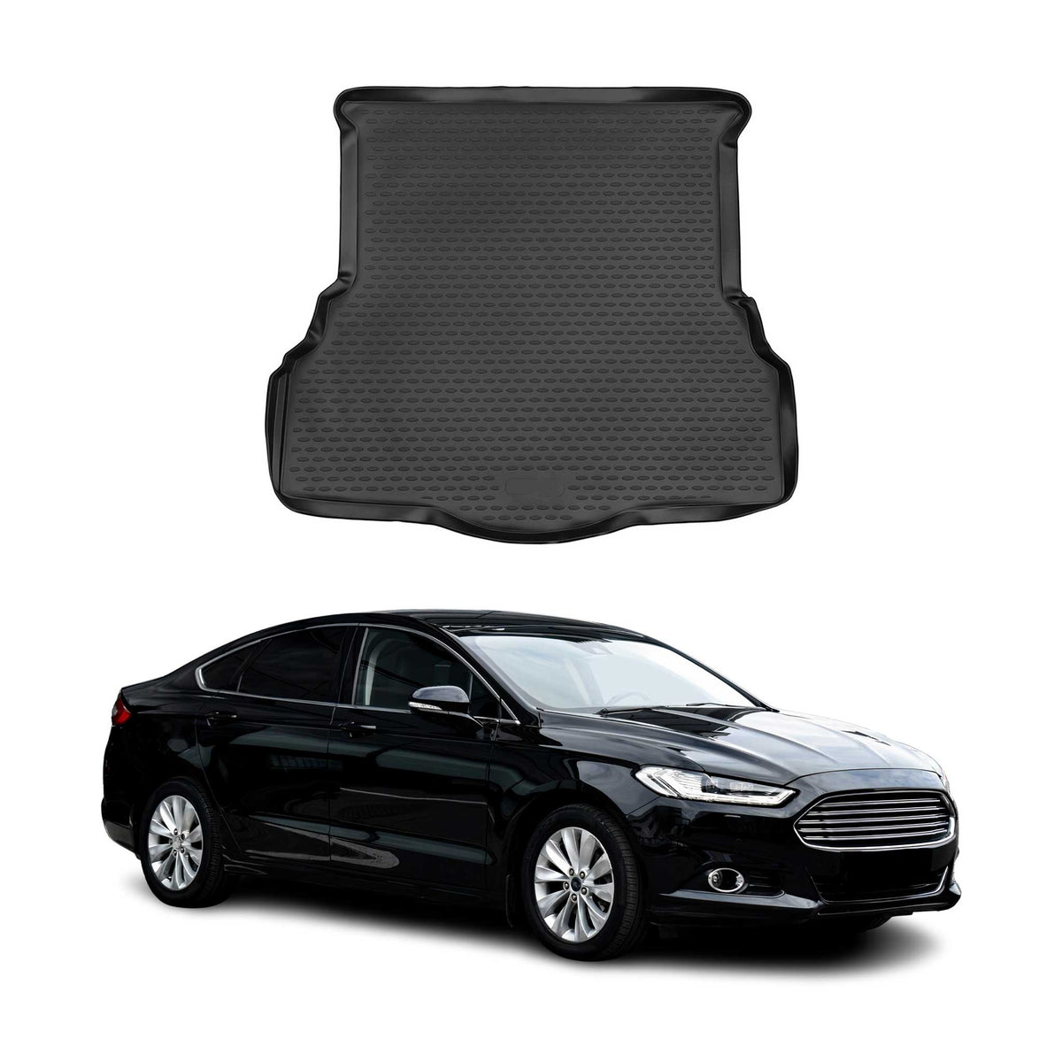 OMAC Bandeja Maletero Alfombrilla para Ford Mondeo 2014-2021 Negro Goma TPE 1Pza