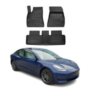 OMAC Premium Alfombrillas De Coche para Tesla Model 3 2017-2024 TPE Goma 3x