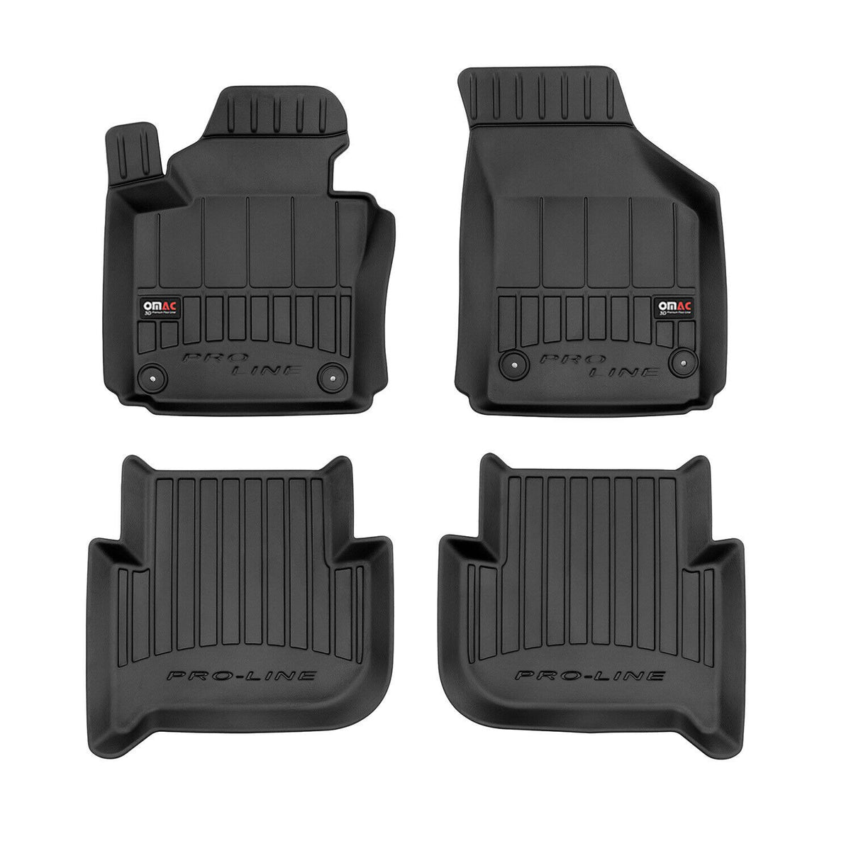 OMAC Premium Alfombrillas De Coche para VW Touran 2003-2010 Negro TPE Goma 4Pza