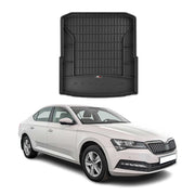 OMAC Premium Bandeja Maletero Alfombrilla para Skoda Superb 2015-2025 Negro TPE