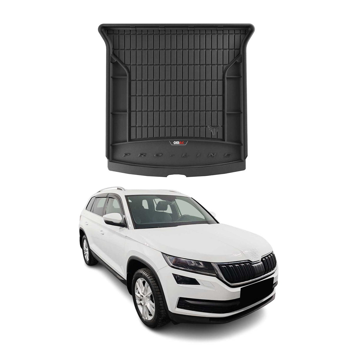 OMAC Premium Bandeja Maletero Alfombrilla para Skoda Kodiaq 2016-2025 Negro