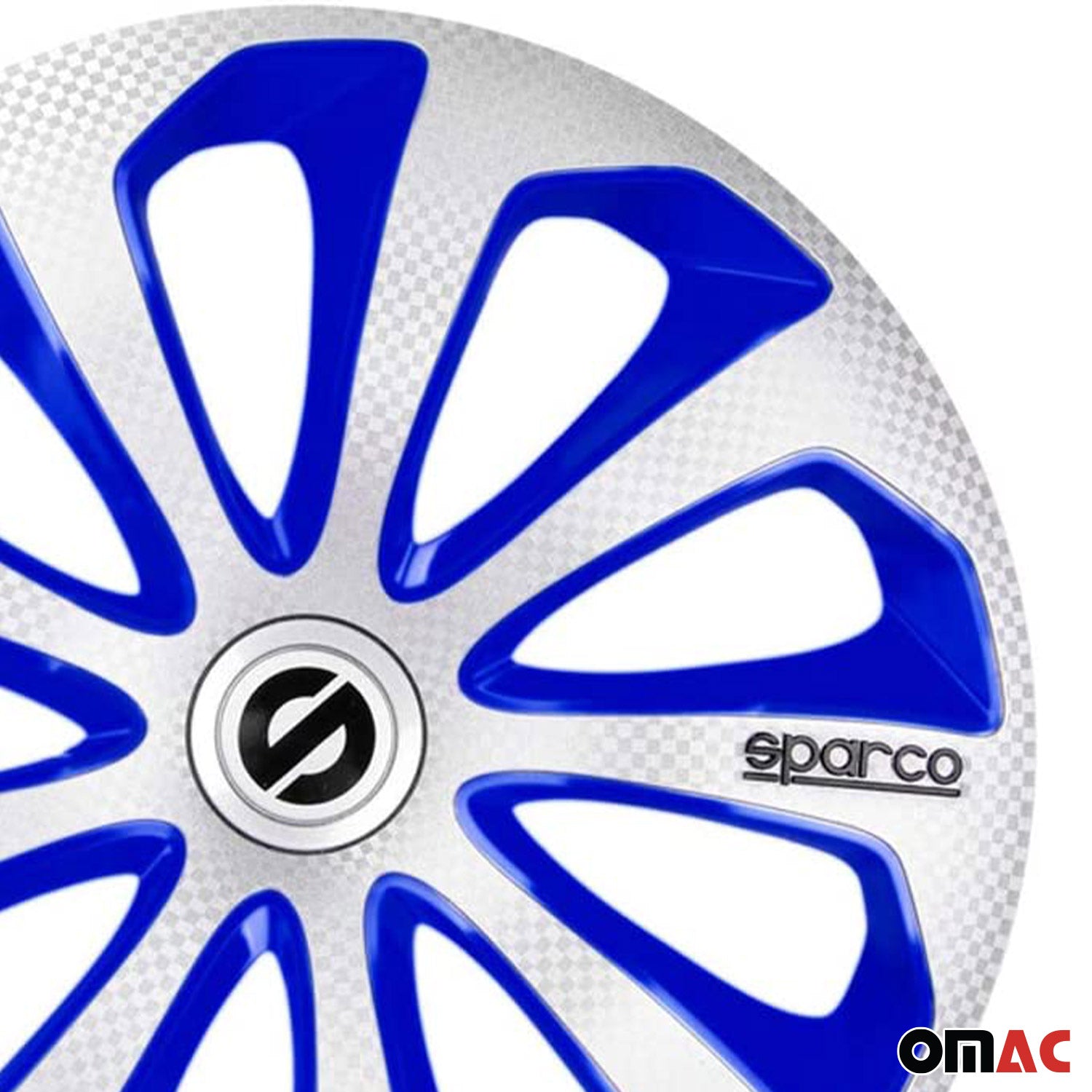 Sparco Tapacubos 16" pulgadas Universal Plata Azul Carbono ABS