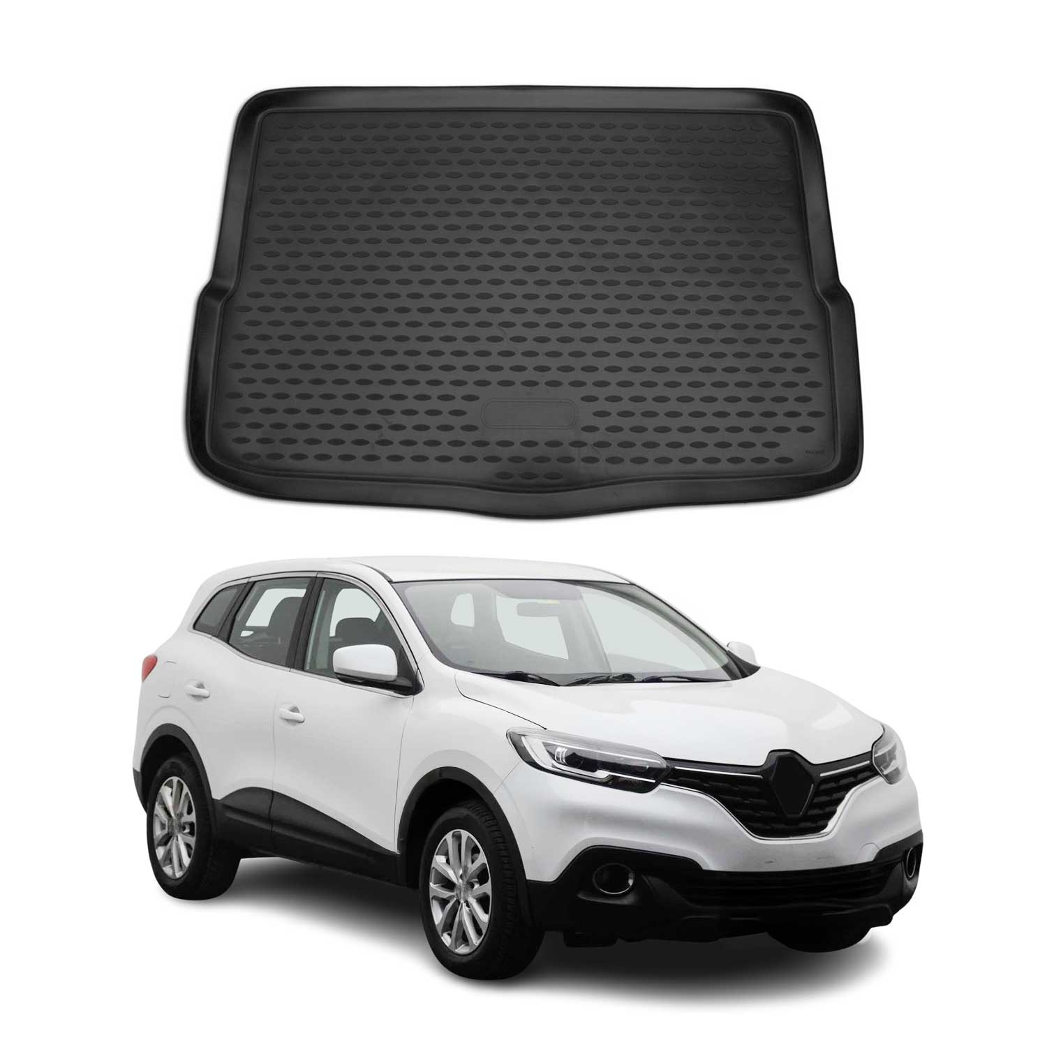 OMAC Bandeja Maletero Alfombrilla para Renault Kadjar 2015-2021 Negro Goma TPE