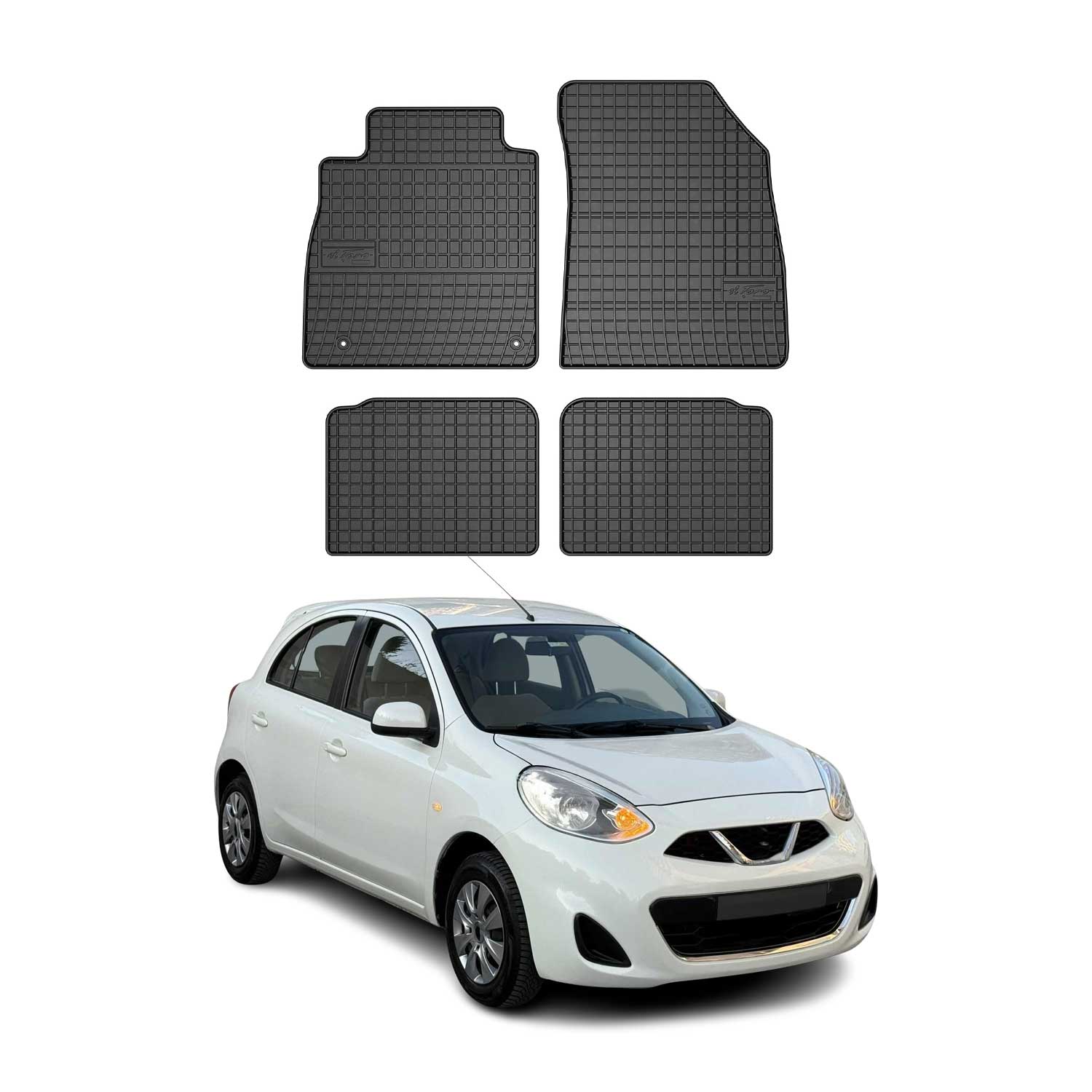 OMAC Alfombrillas De Coche para Nissan Micra K14 2016-2025 Negro Goma 4Pza