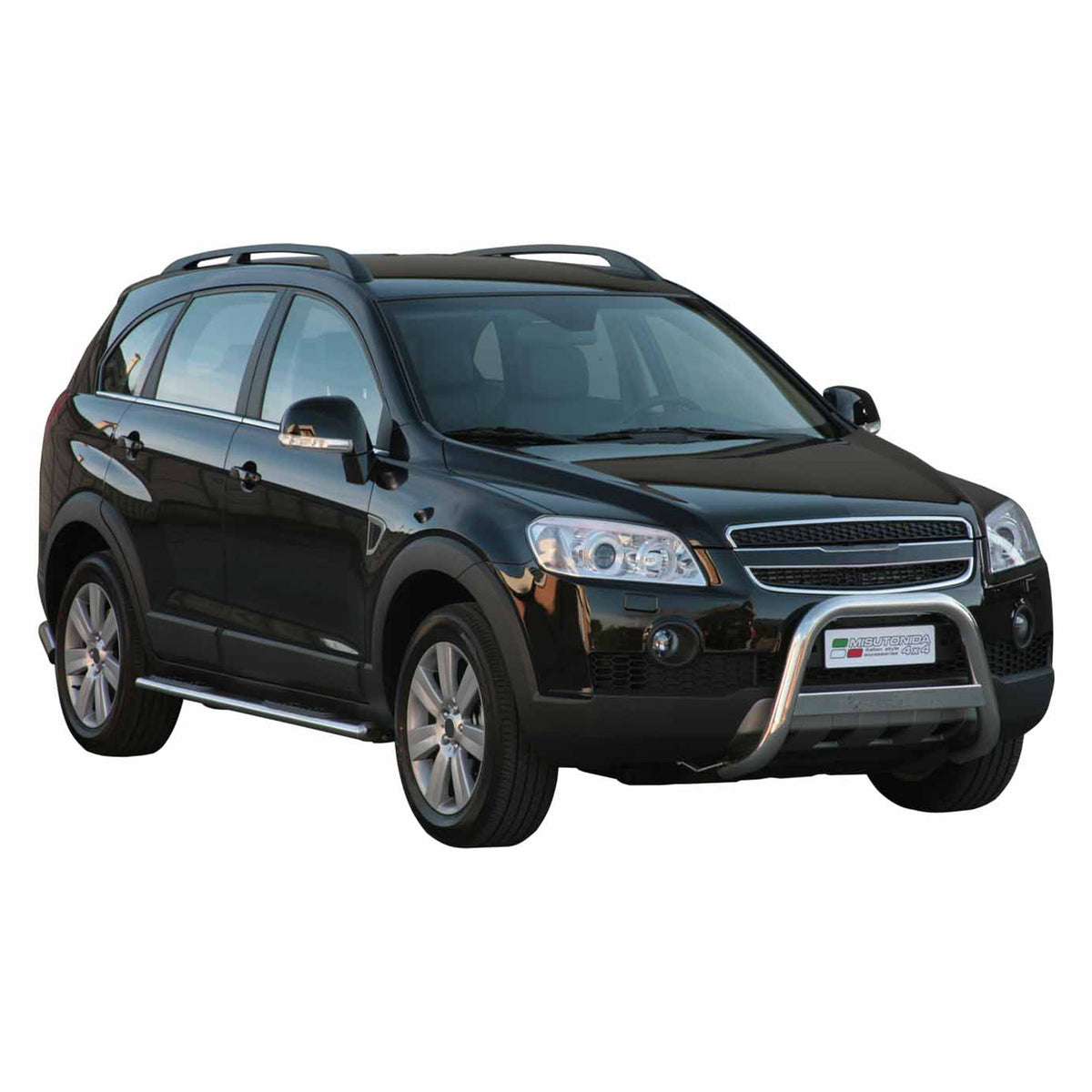Bull Barra Frontal para Chevrolet Captiva 2006-2010 Plata Brillante Acero 1Pza