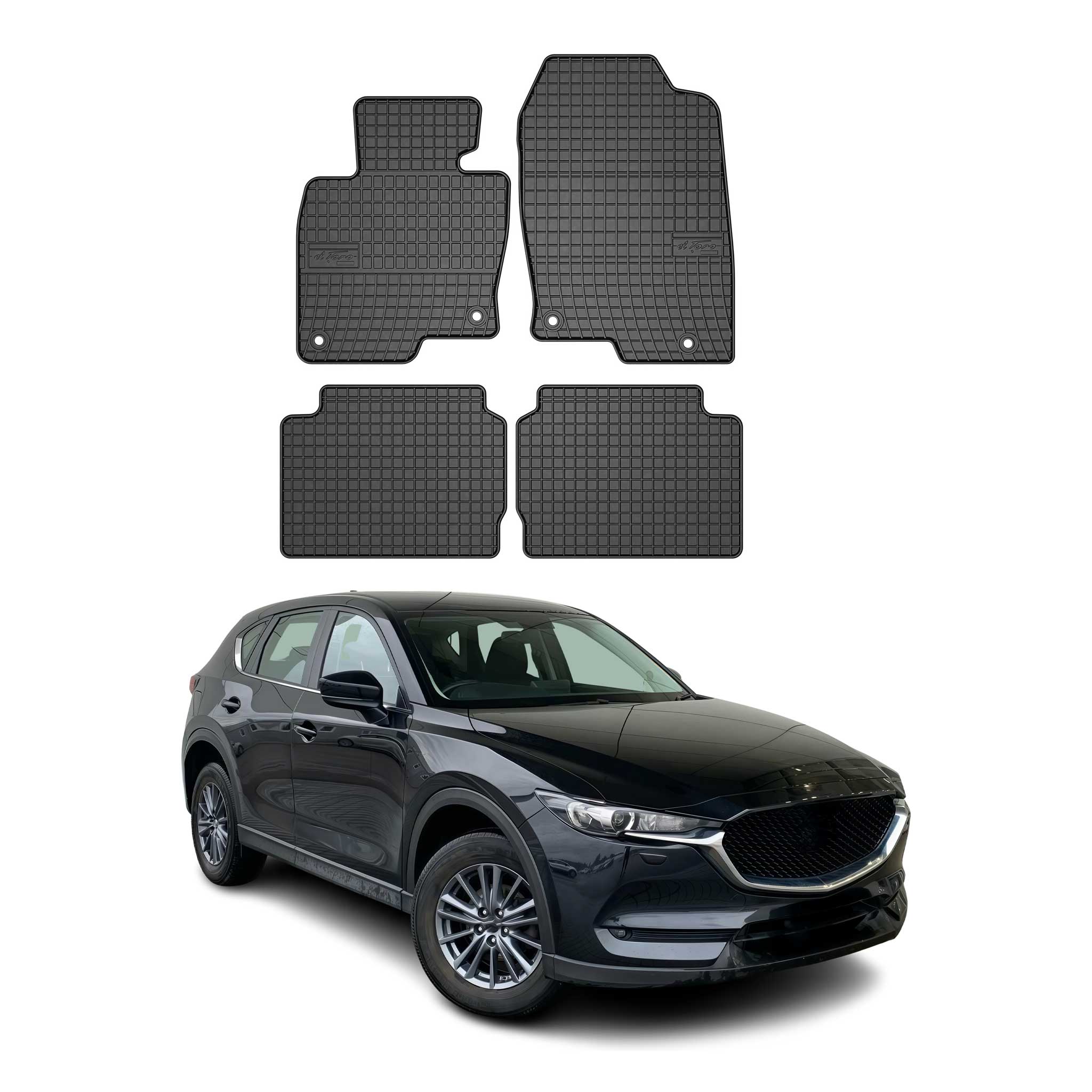 OMAC Alfombrillas De Coche para Mazda CX-5 2017-2025 Negro Goma 4Pza