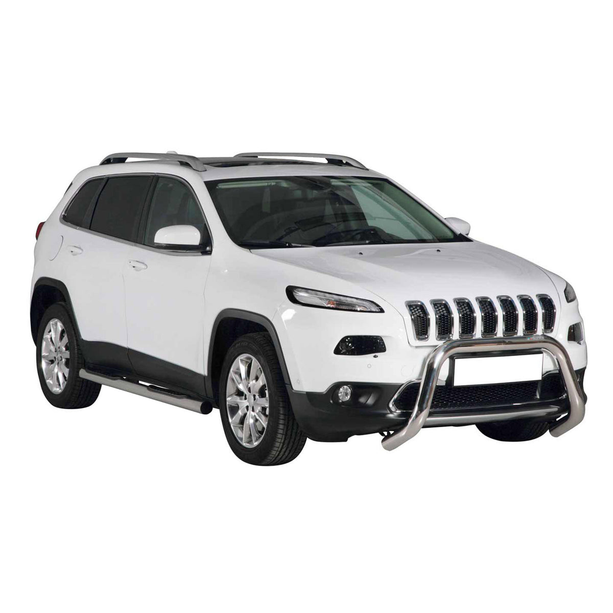 Bull Barra Frontal para Jeep Cherokee 2013-2018 Plata Brillante Acero 1Pza