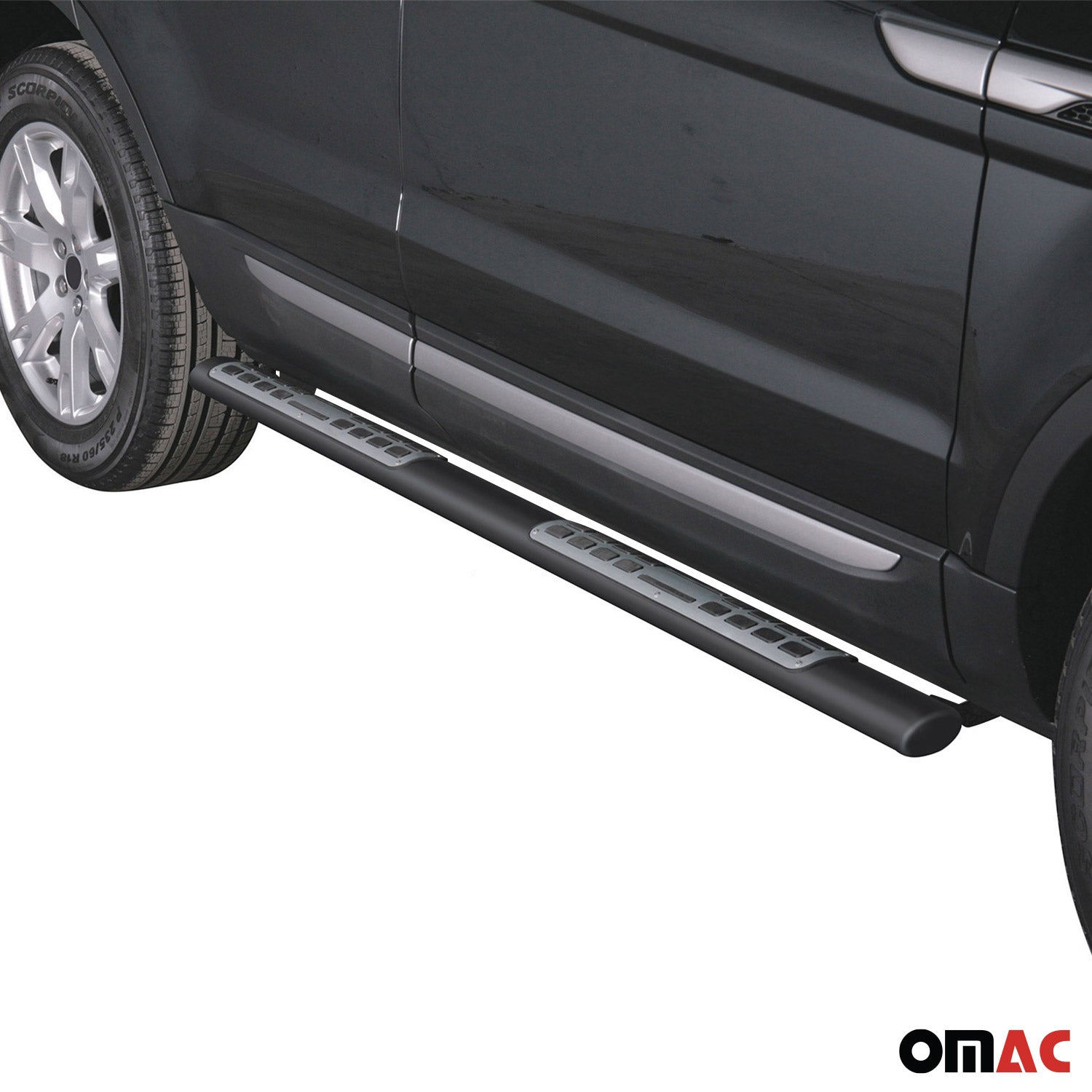 Par de Estribos Barras Laterales para Range Rover Evoque 2011-2015 Negro Acero