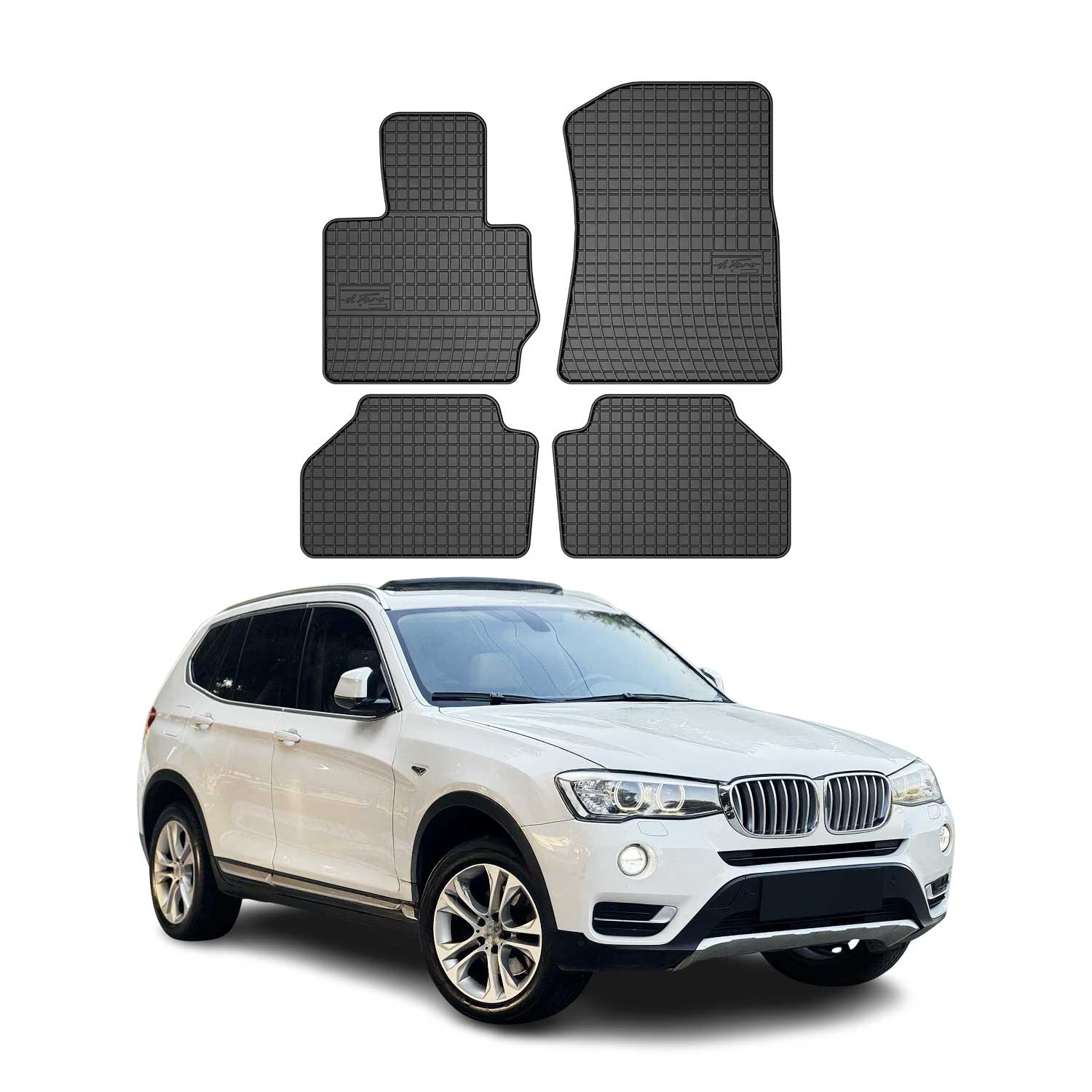 OMAC Alfombrillas De Coche para BMW X3 F25 2010-2017 Negro Goma 4Pza