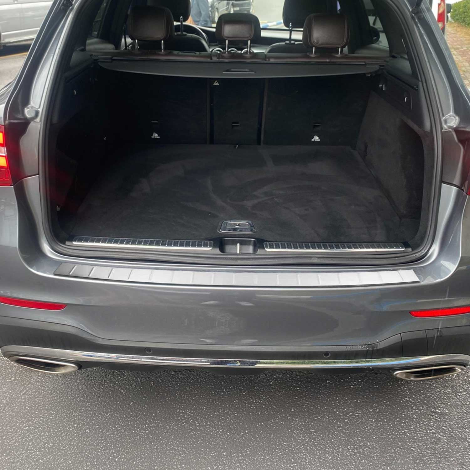 Protector de Parachoques Trasero para Mercedes GLC X253 2015-2022 Plata Acero 5x