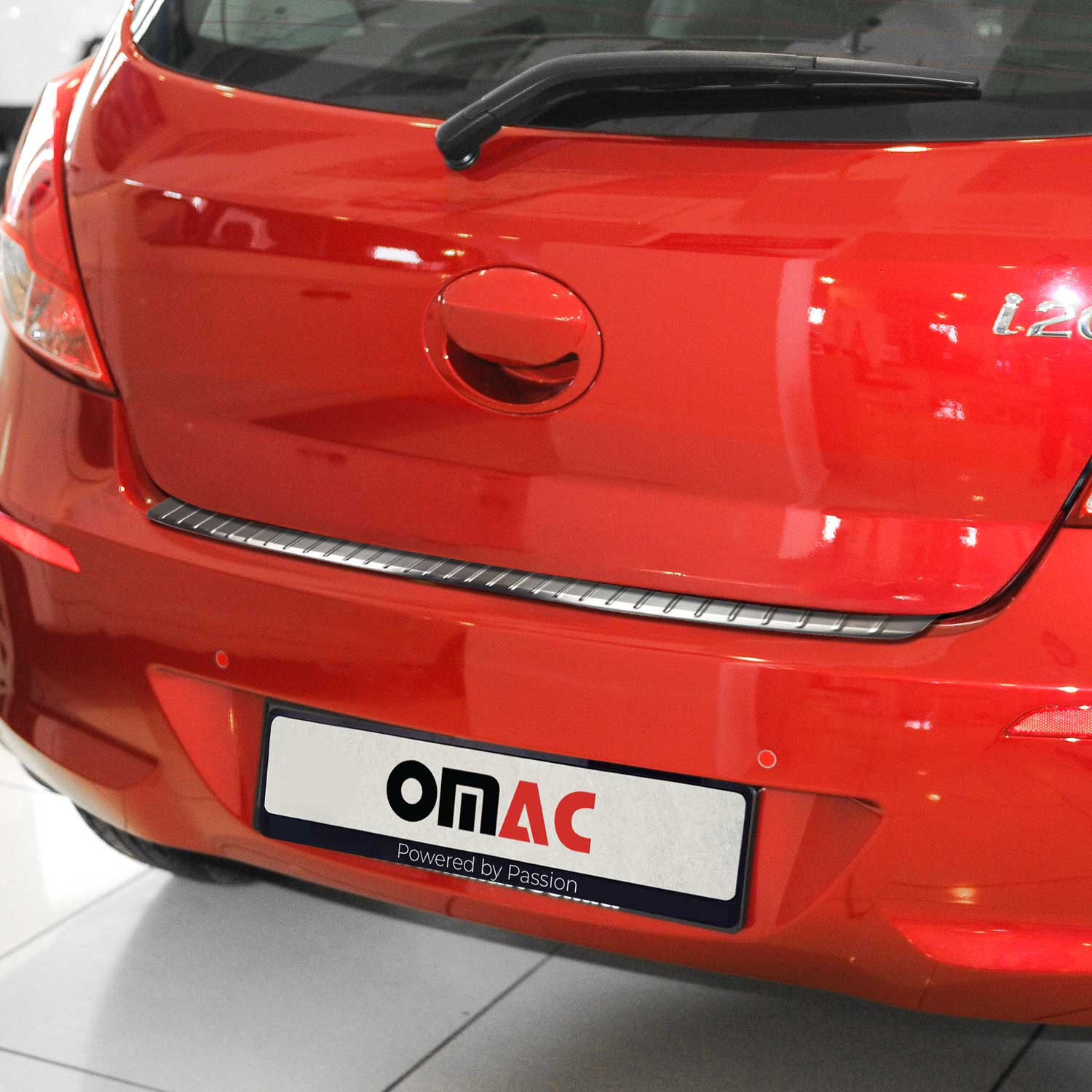 Protector de Parachoques Trasero para Hyundai i20 2012-2014 Acero cepillado