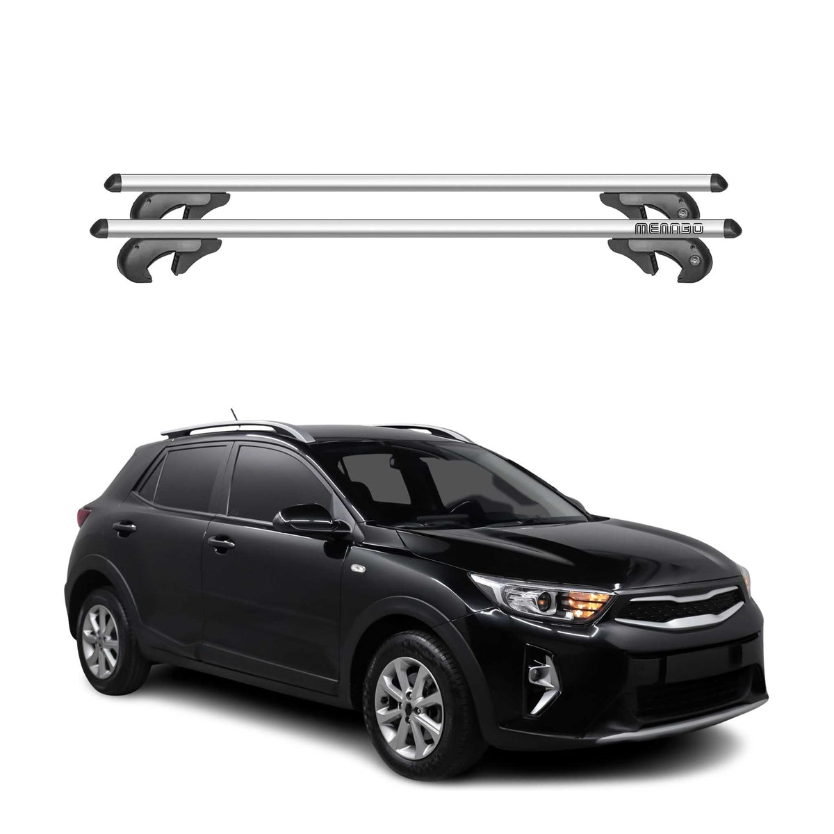 Menabo Barras de Techo Baca para Kia Stonic 2017-2025 Gris Aluminio 2Pza