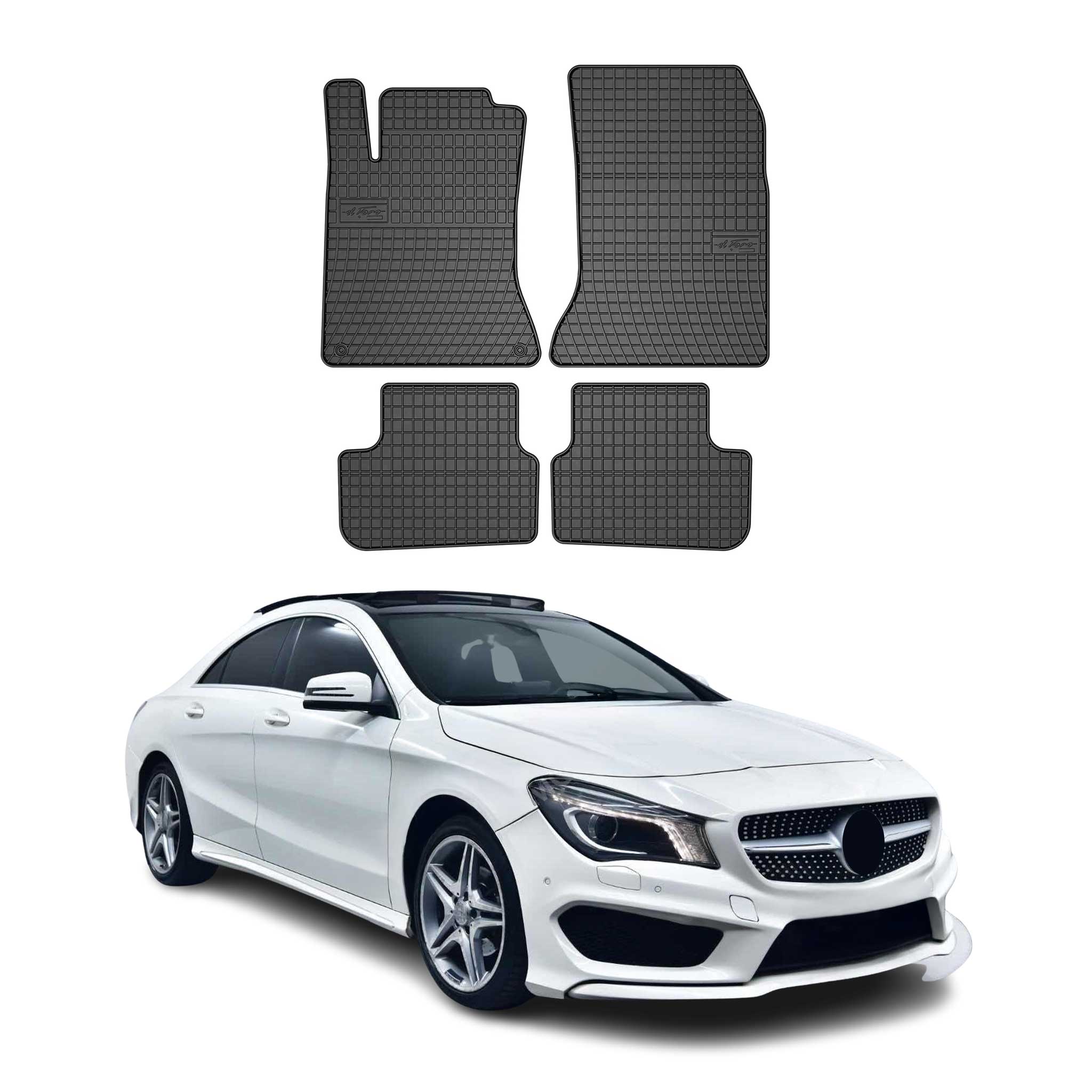 OMAC Alfombrillas De Coche para Mercedes CLA C117 2013-2019 Negro Goma TPE 4Pza