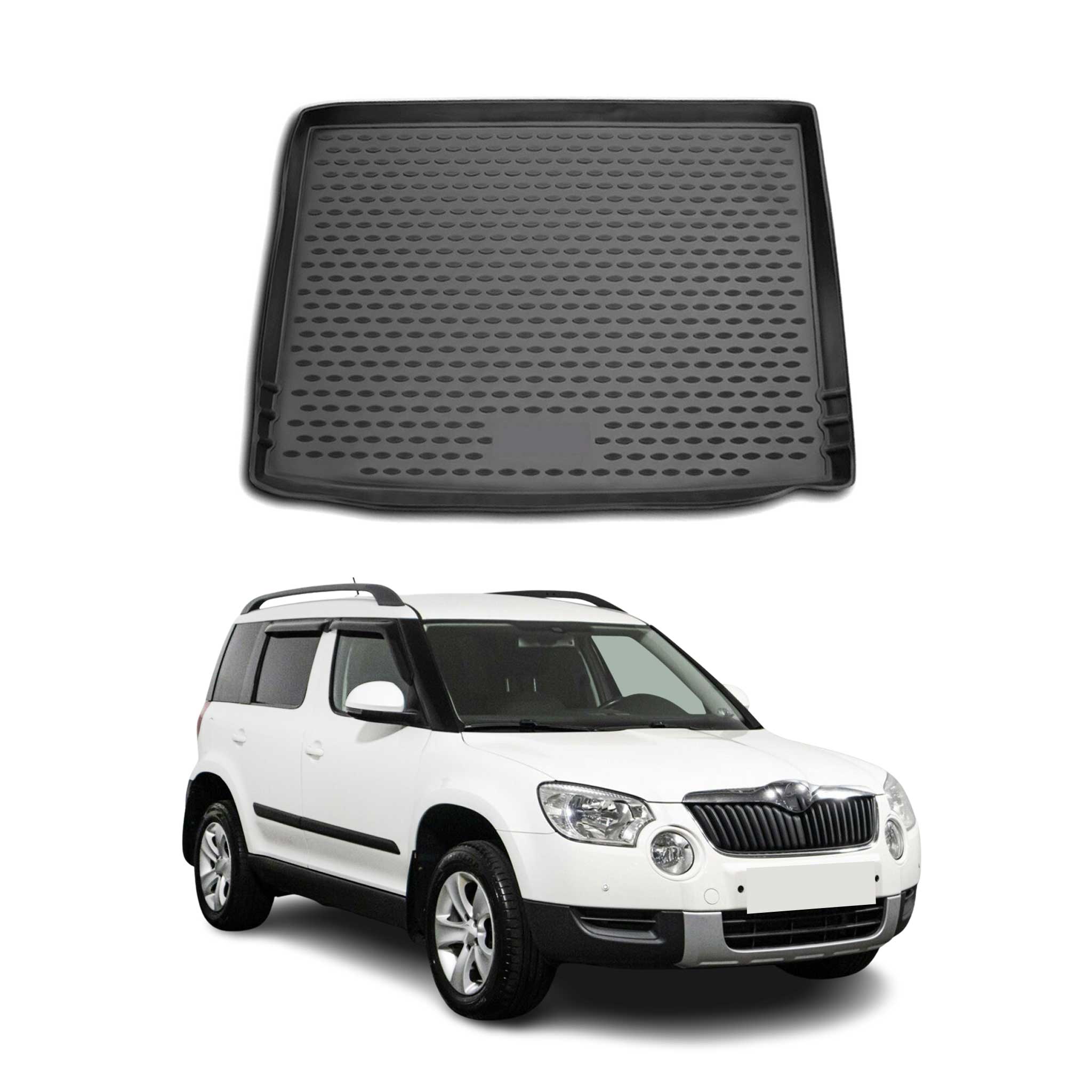 OMAC Bandeja Maletero Alfombrilla para Skoda Yeti 2009-2017 Negro Goma TPE 1Pza