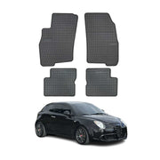 OMAC Alfombrillas De Coche para Alfa Romeo Mito 2008-2018 Negro Goma 4Pza