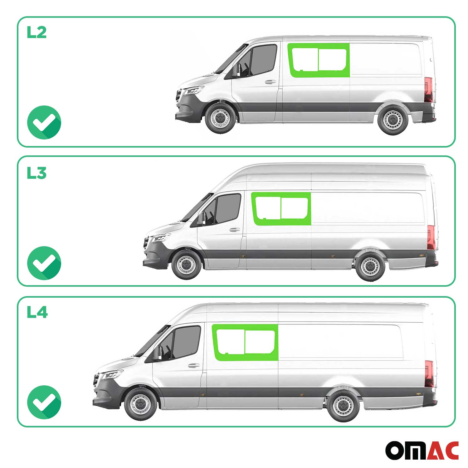 Ventana de Deslizante Lateral Izquierda para Mercedes Sprinter W906 2006-2018