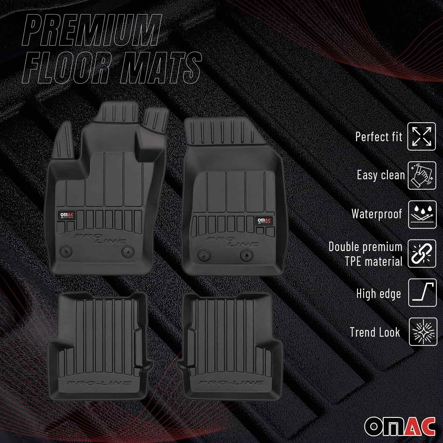 OMAC Premium Alfombrillas De Coche para Jeep Renegade 2014-2024 TPE Goma 4x