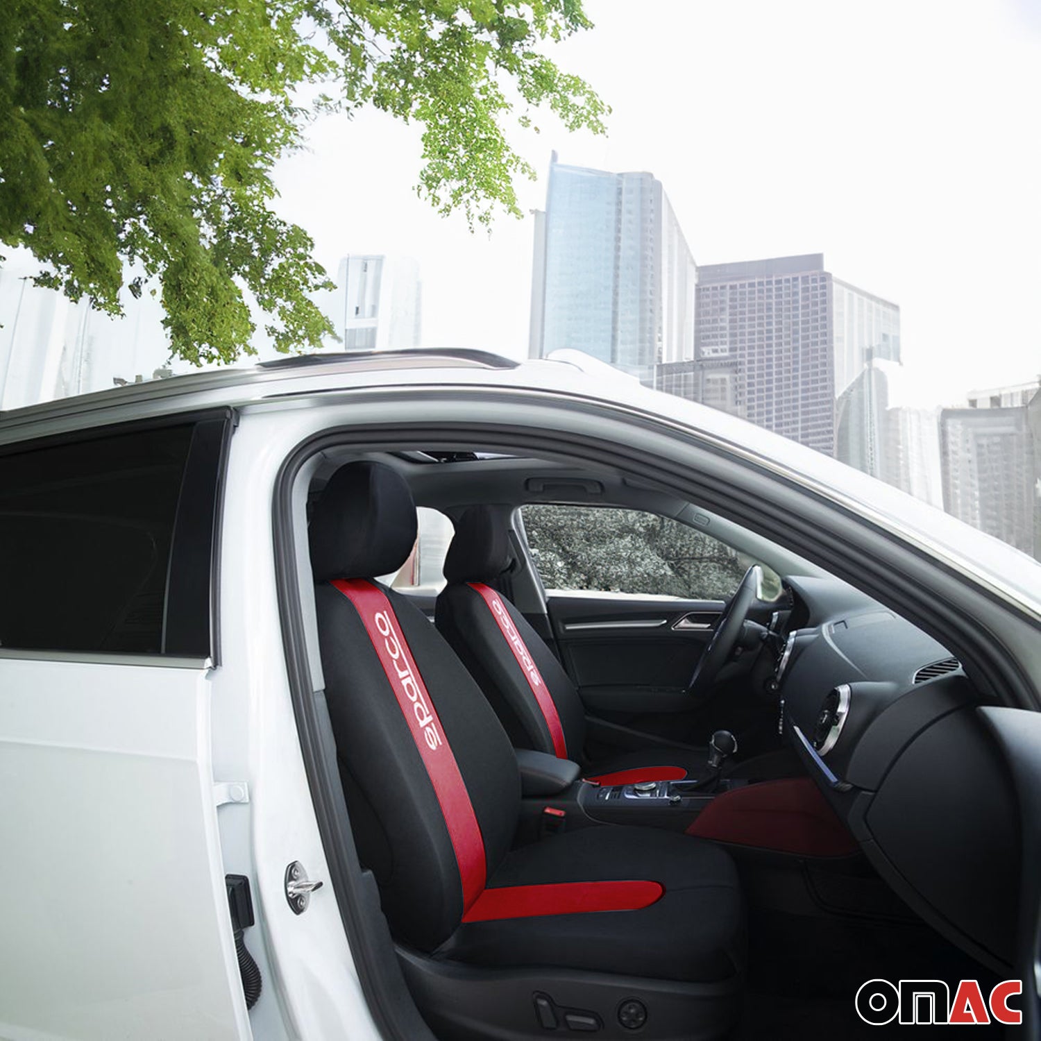 Sparco Funda de Asiento Universal Negro Rojo Delantero Trasero