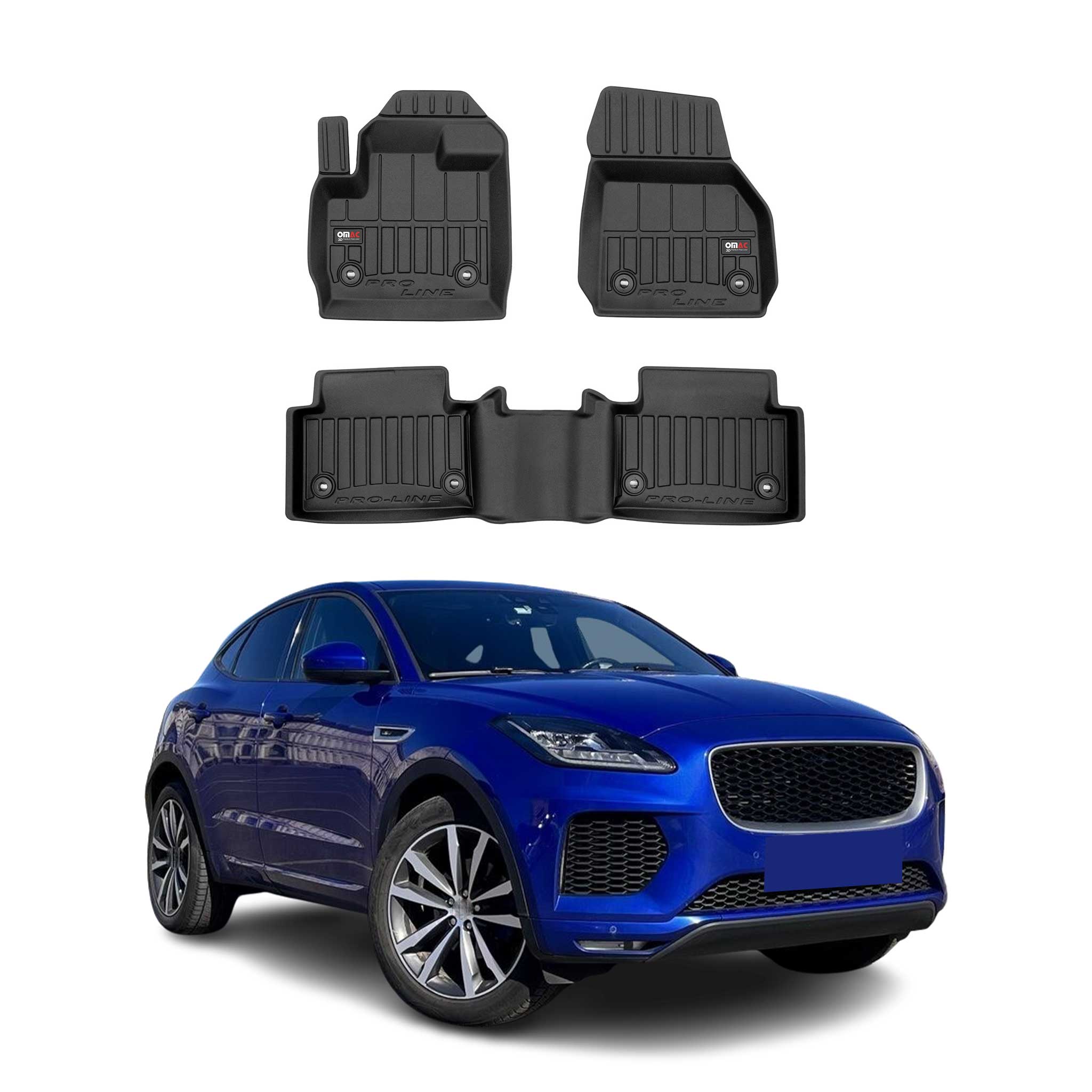 OMAC Premium Alfombrillas De Coche para Jaguar E-Pace 2018-2024 TPE Goma 3x