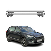 Menabo Barras Techo Coche Barra para Seat Tarraco 2018-2025 Gris Aluminio 2Pza