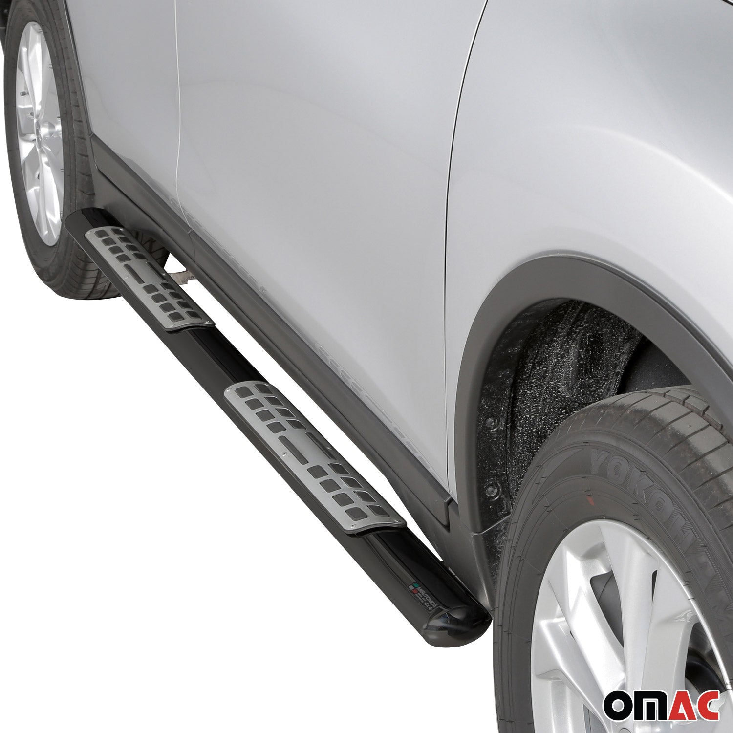 Par de Estribos Barras Laterales para Nissan X-Trail 2015-2017 Negro Acero