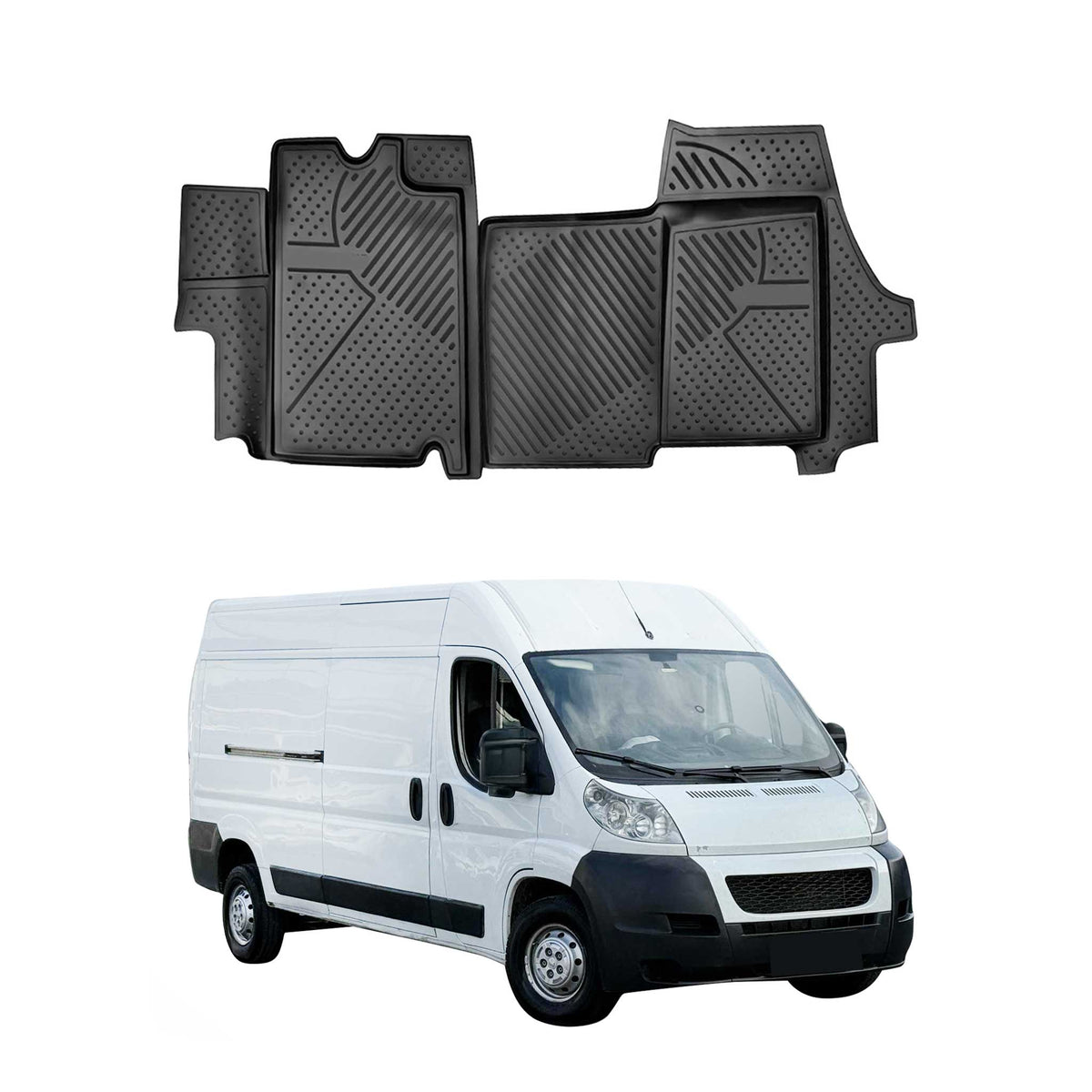 OMAC Alfombrillas De Coche para Citroen Jumper 2006-2014 Negro Goma TPE 4Pza