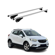 Menabo Barras de Techo Coche Baca para Opel Mokka X 2016-2019 Gris Aluminio 2Pza