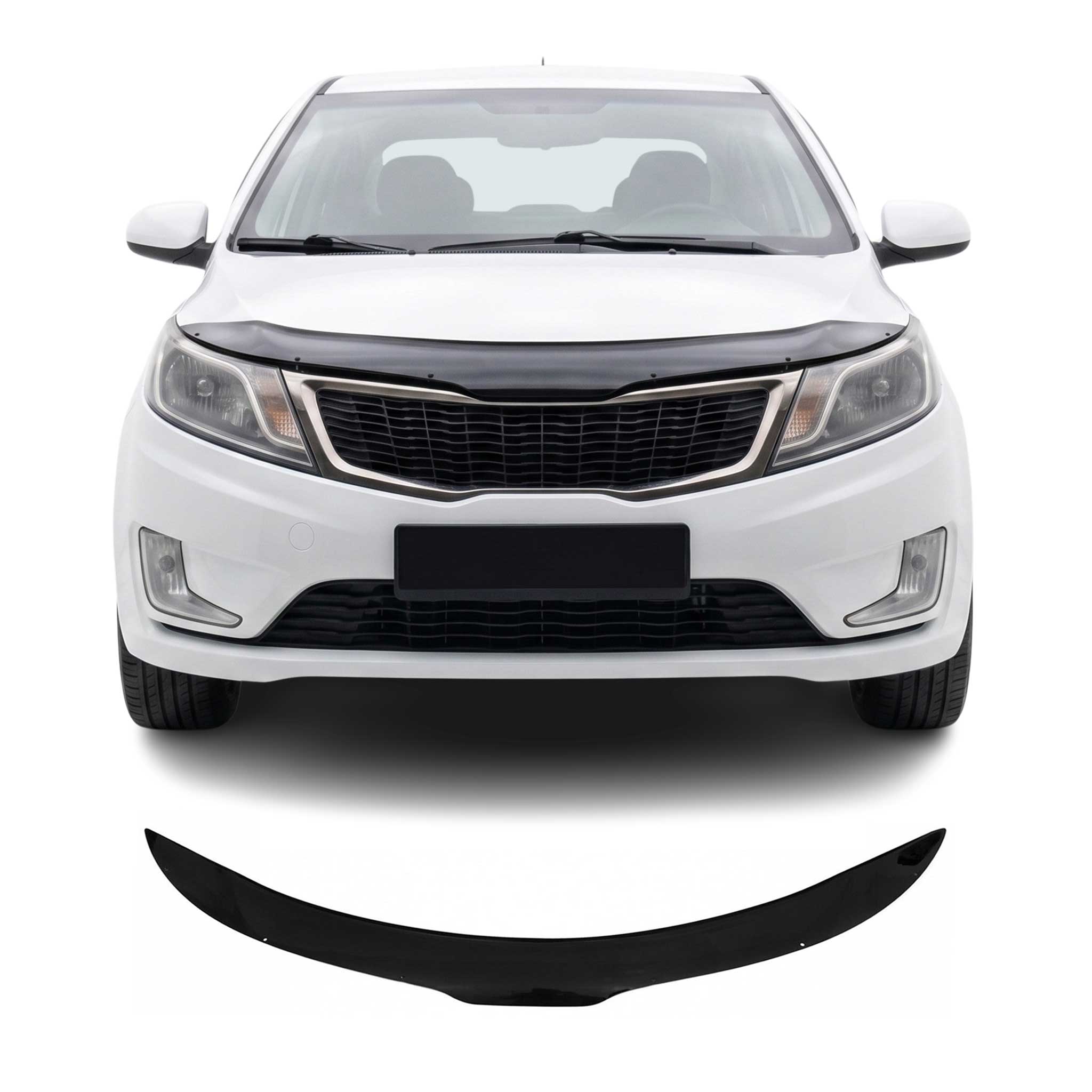 Deflector de Capó para Kia Rio 2011-2017 Oscuro Brillante Acrílico