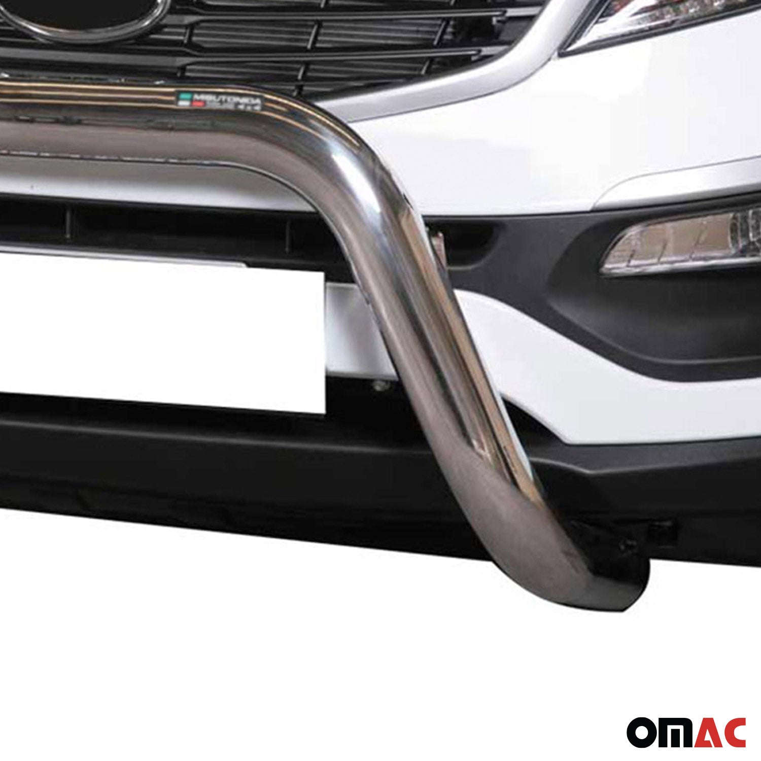Bull Barra Frontal para Kia Sportage 2010-2015 Plata Brillante Acero 1Pza