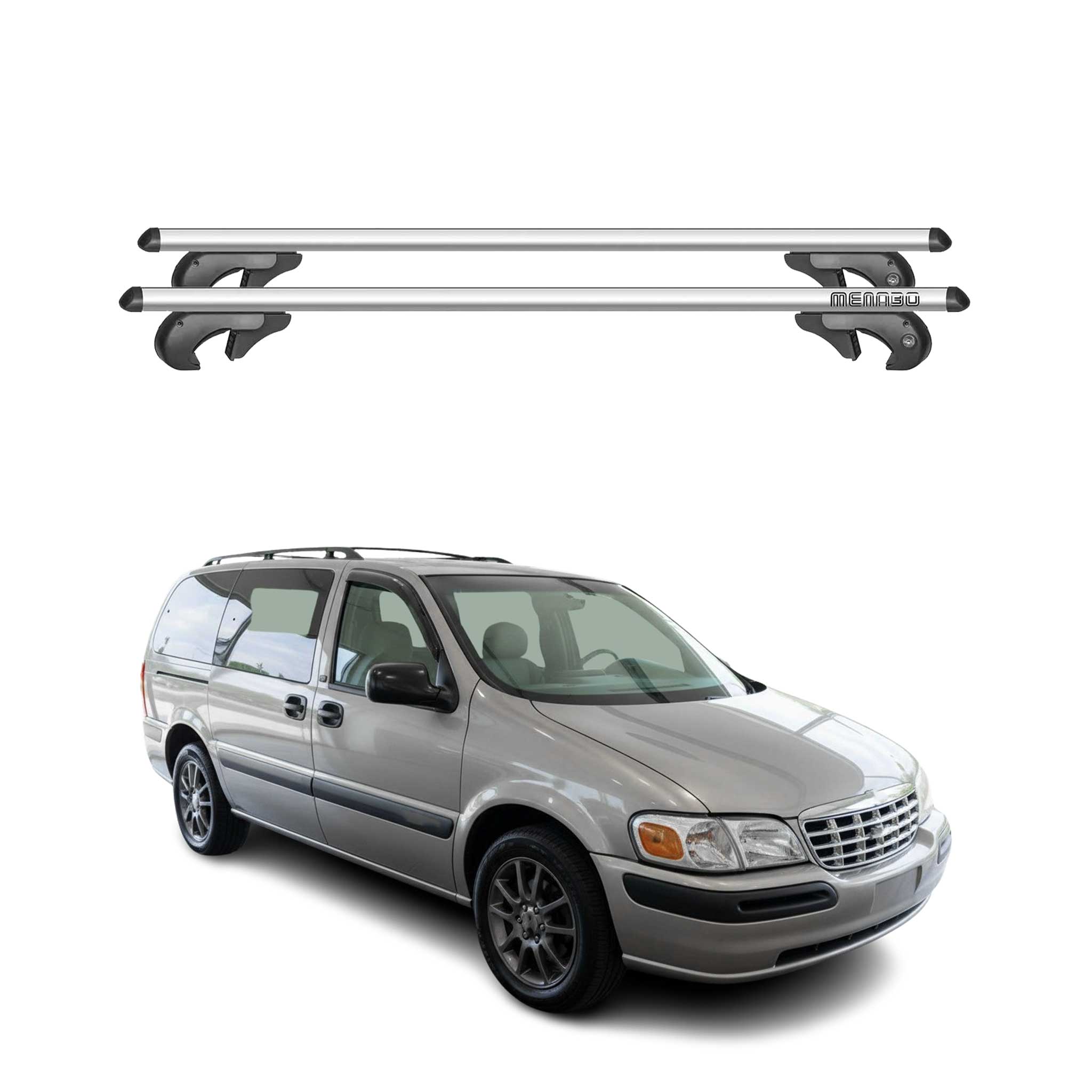 Menabo Barras de Techo Baca para Chevrolet Venture 1997-2004 Gris Aluminio 2Pza