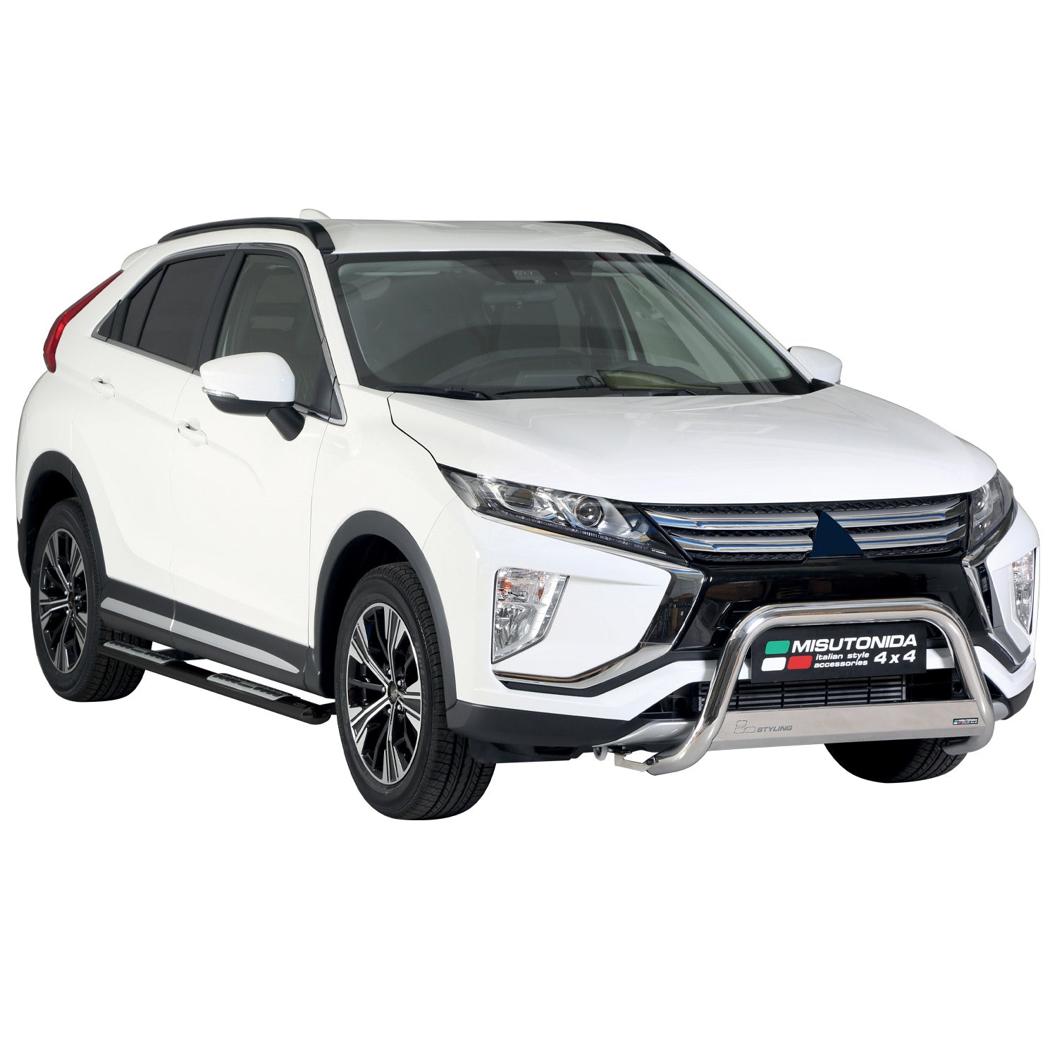 Estribos Barras Laterales para Mitsubishi Eclipse Cross 2018-2020 Negro Acero