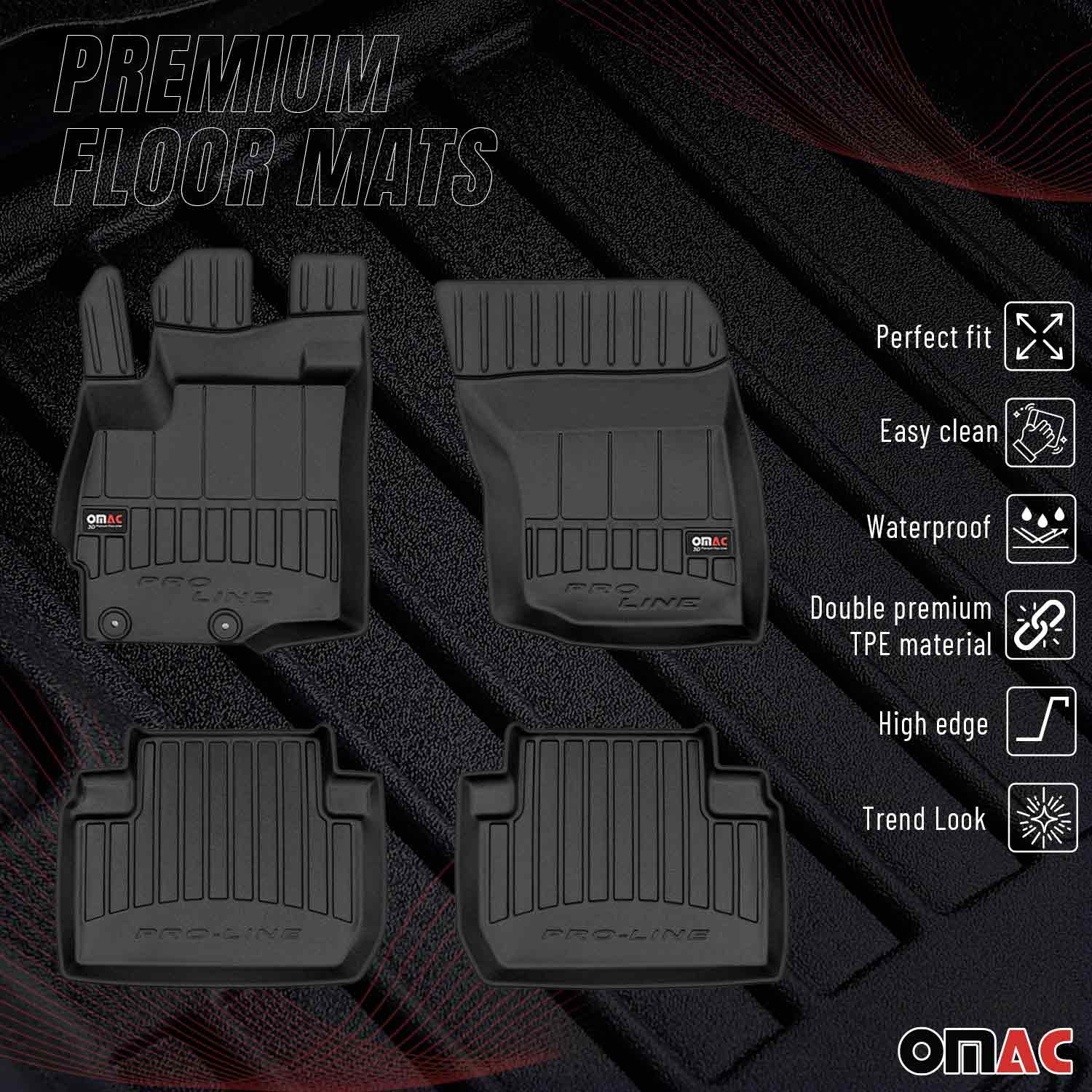 OMAC Premium Alfombrillas De Coche para Citroen C-Crosser 2007-2012 TPE Goma 4x