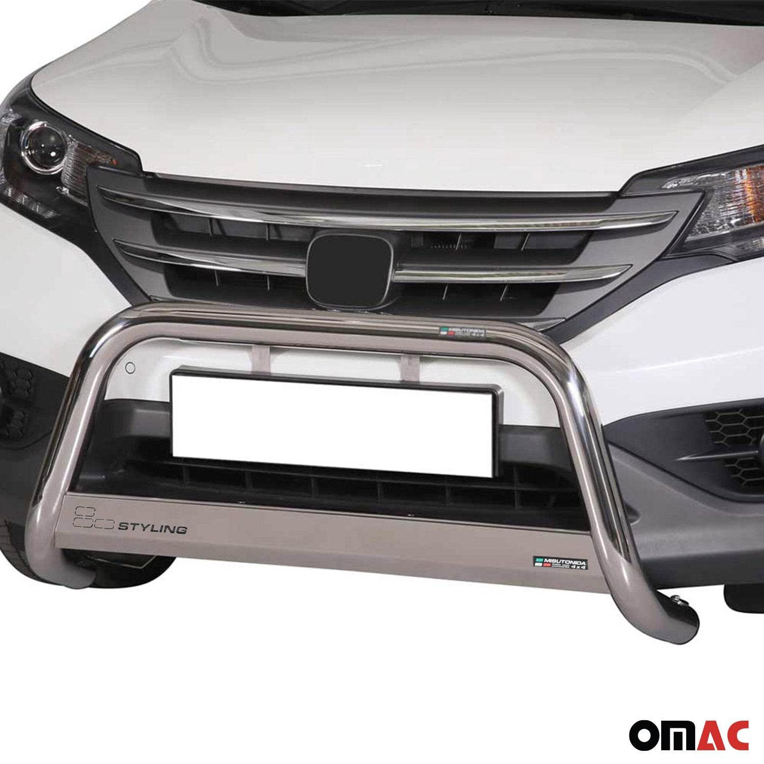 Bull Barra Frontal para Honda CR-V 2012-2015 Plata Brillante Acero 1Pza