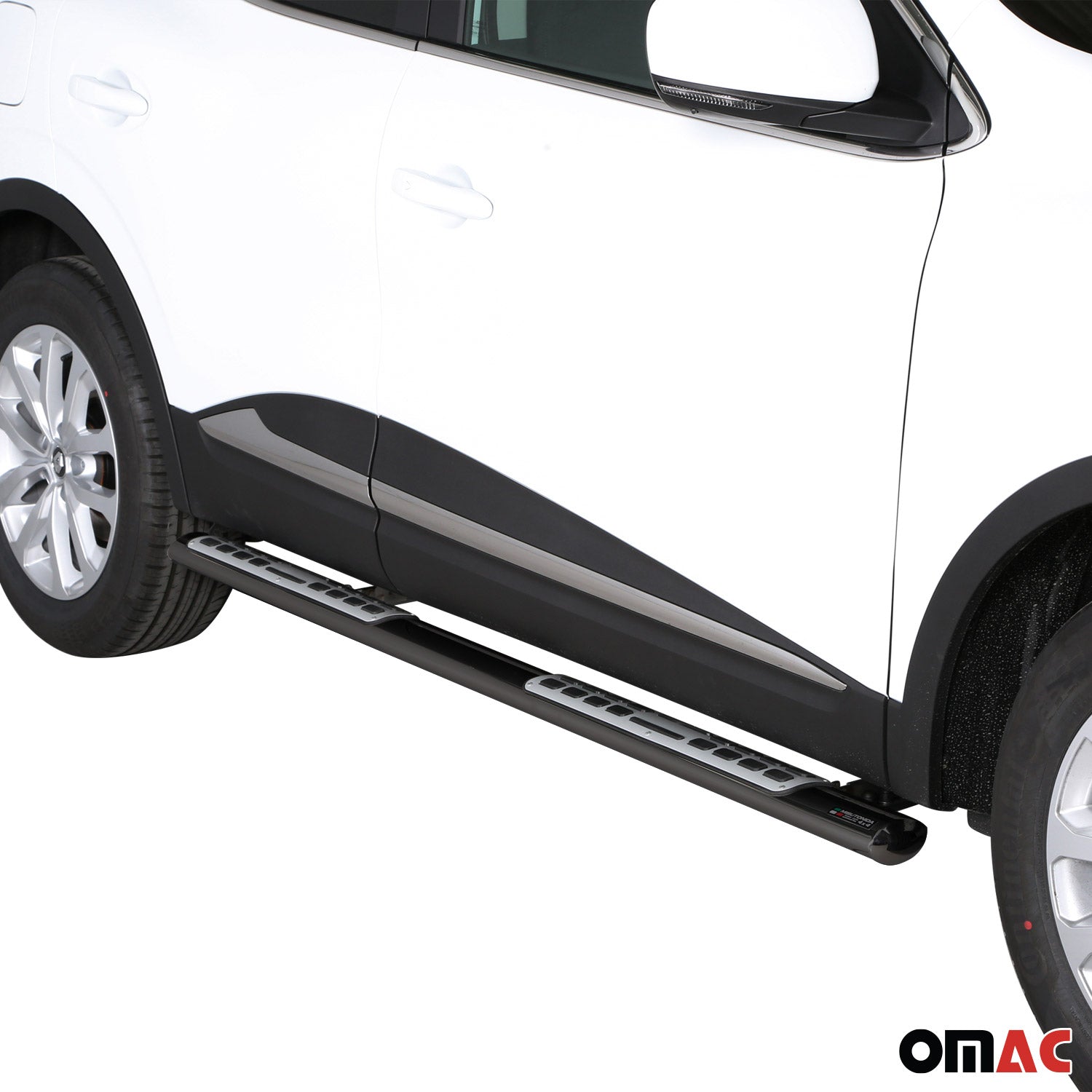 Par de Estribos Barras Laterales para Renault Kadjar 2015-2018 Negro Acero