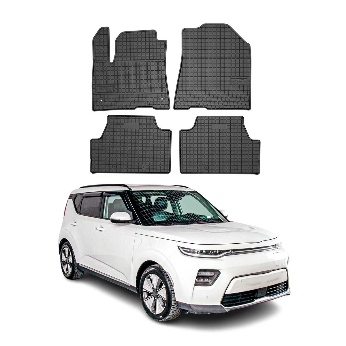 OMAC Alfombrillas De Coche para Kia e-Soul 2019-2025 Negro Goma 4Pza