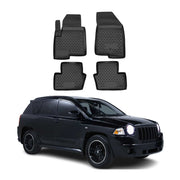 OMAC Alfombrillas De Coche para Jeep Compass/Patriot 2006-2017 Negro Goma TPE 4x