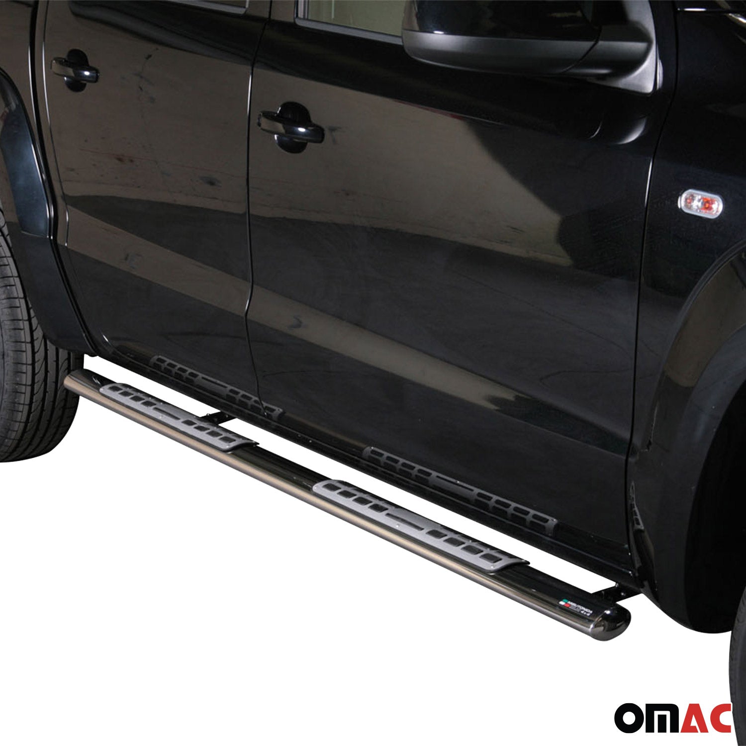 Par de Estribos Barras Laterales para VW Amarok Highline 2010-2016 Plata Acero