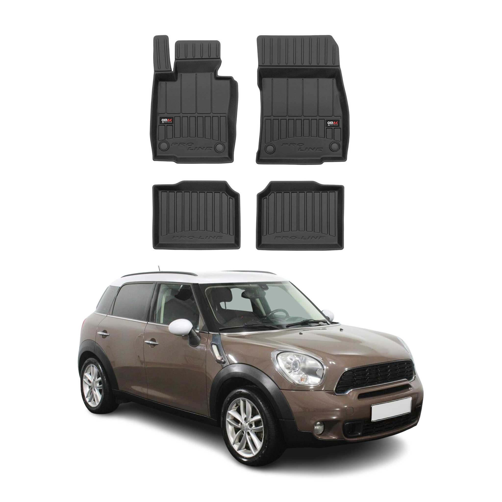 OMAC Premium Alfombrillas De Coche para Mini Countryman R60 2010-2016 Goma 4x