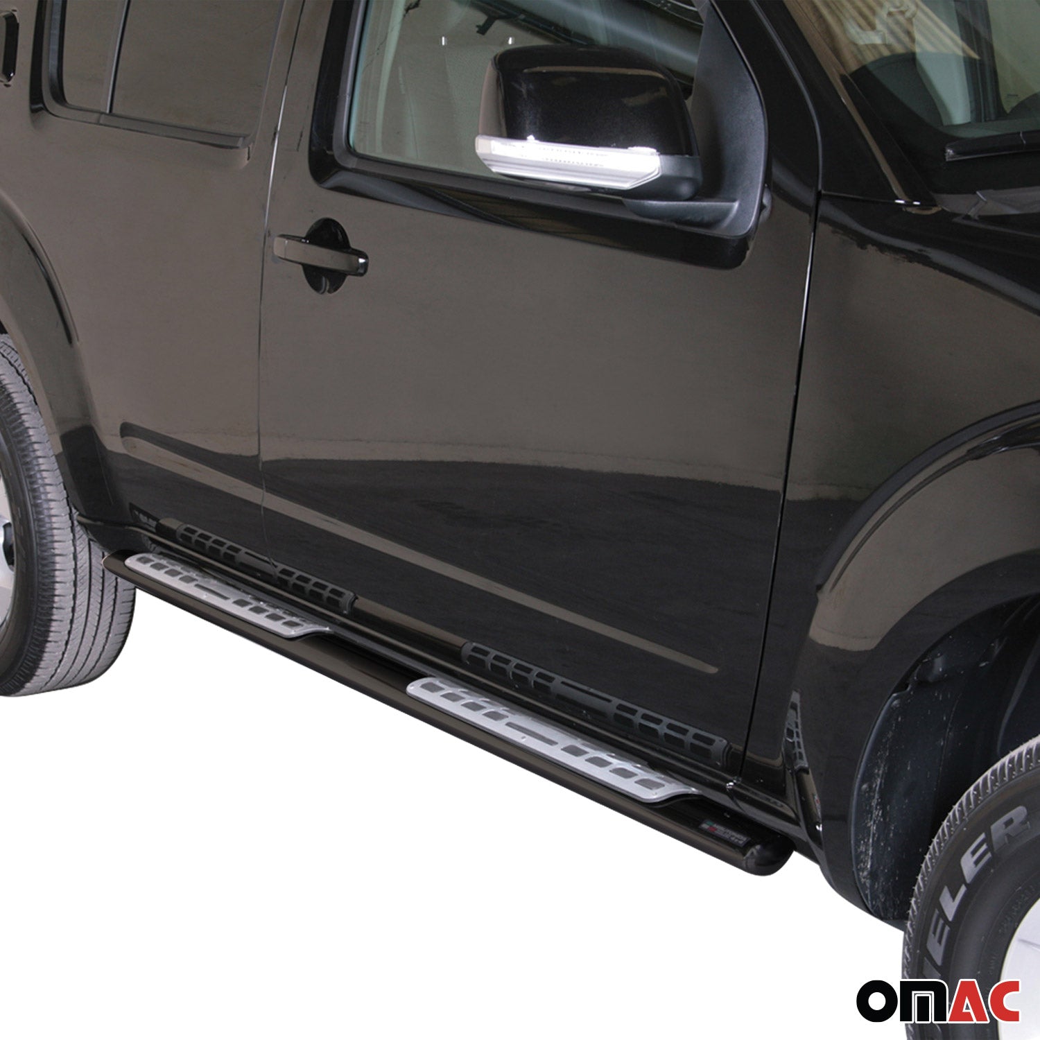 Par de Estribos Barras Laterales para Nissan Pathfinder 2010-2013 Negro Acero