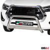 Bull Barra Frontal para Toyota Hilux 2021-2025 Plata Brillante Acero 1Pza