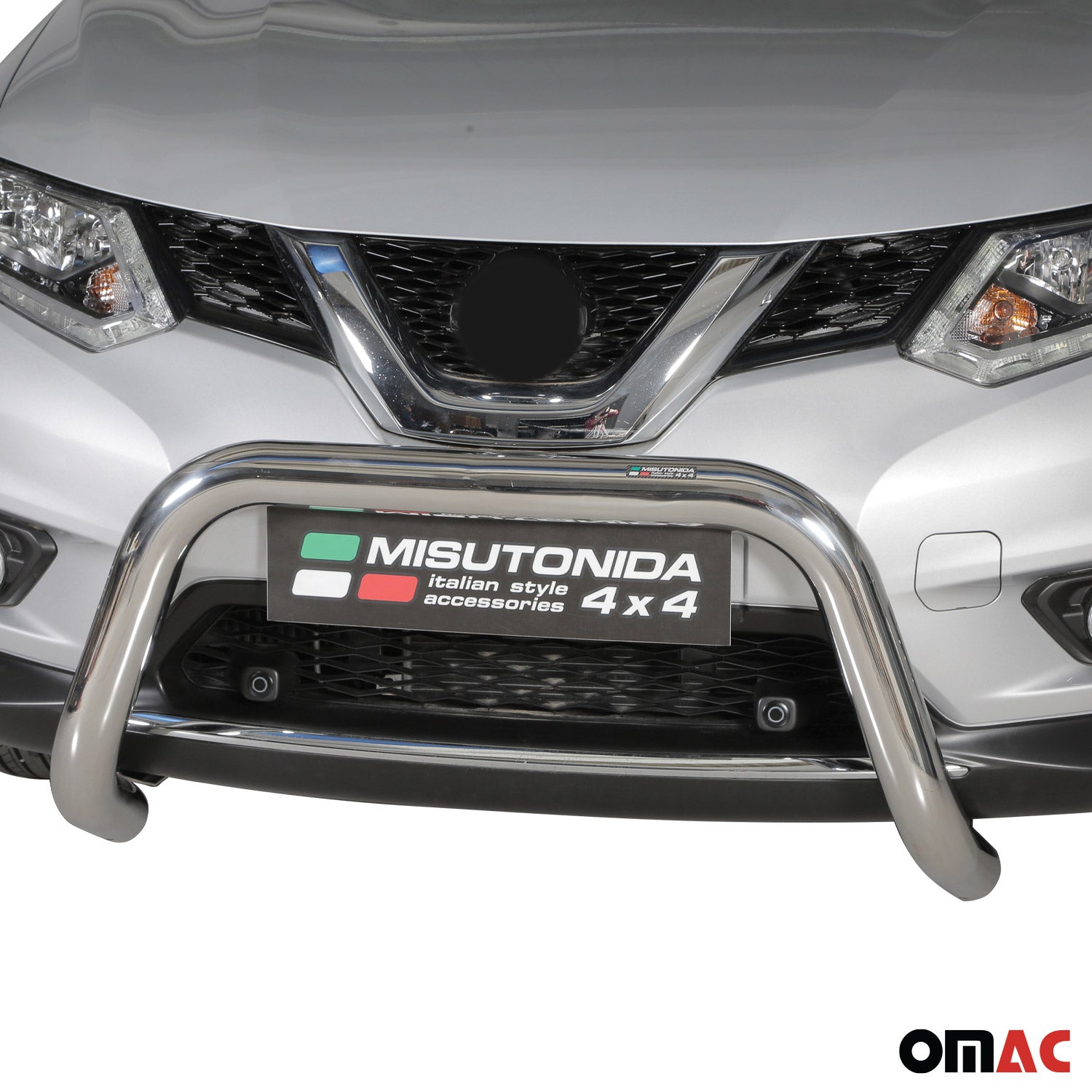 Bull Barra Frontal para Nissan X-Trail 2015-2017 Plata Brillante Acero