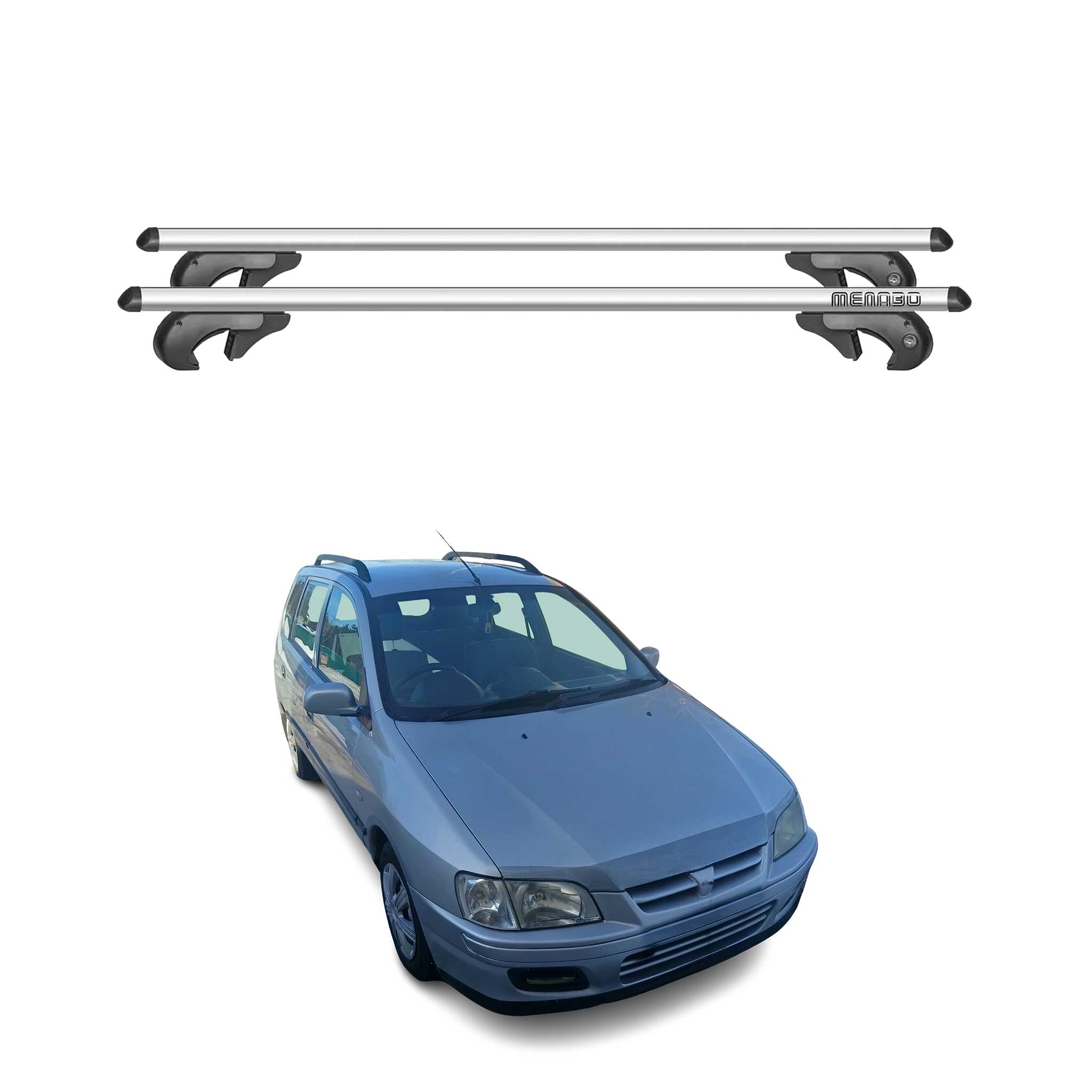 Menabo Barras de Techo Baca para Mitsubishi Spacestar 1998-2005 Gris Aluminio 2x