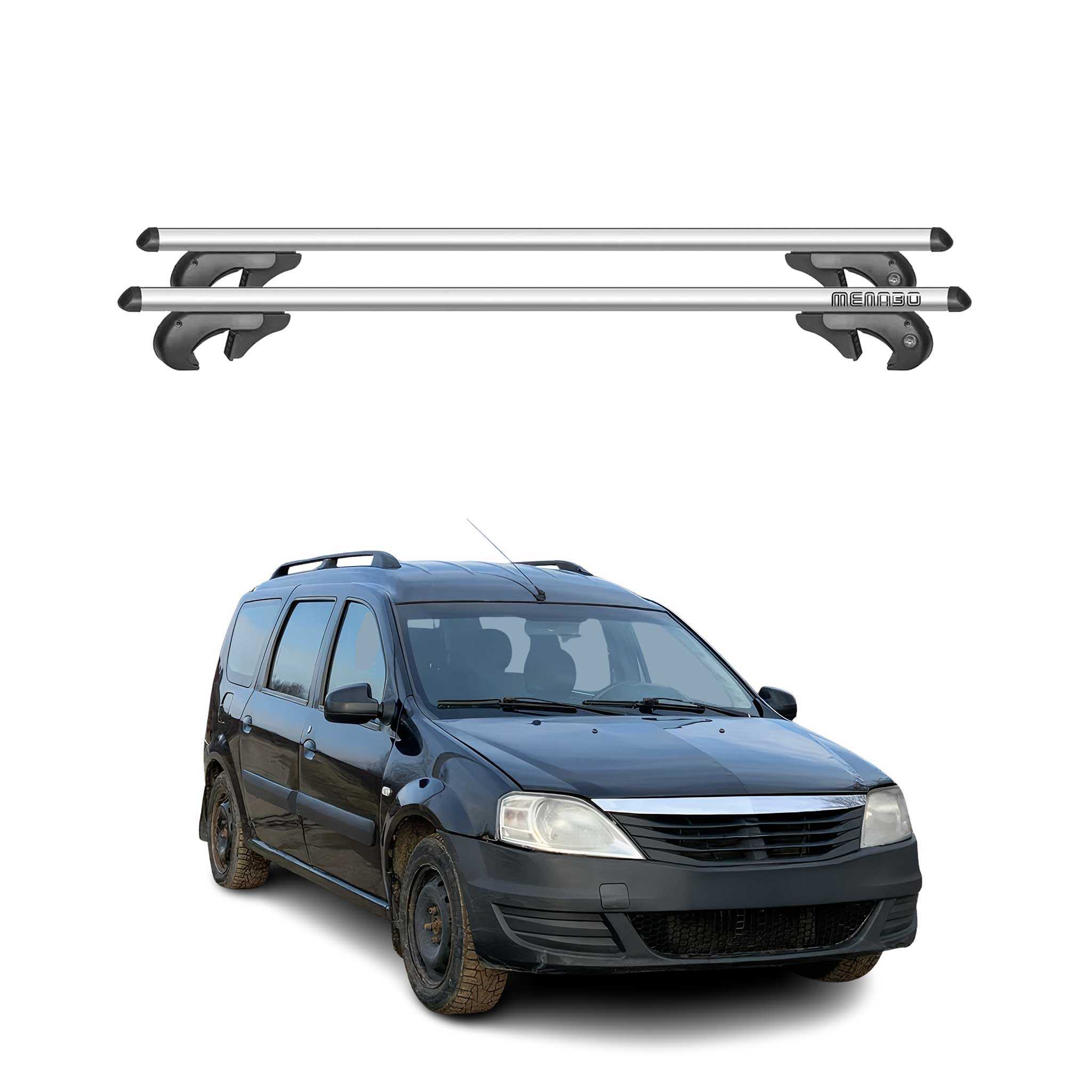 Menabo Barras de Techo Baca para Dacia Logan MCV 2006-2013 Gris Aluminio 2Pza