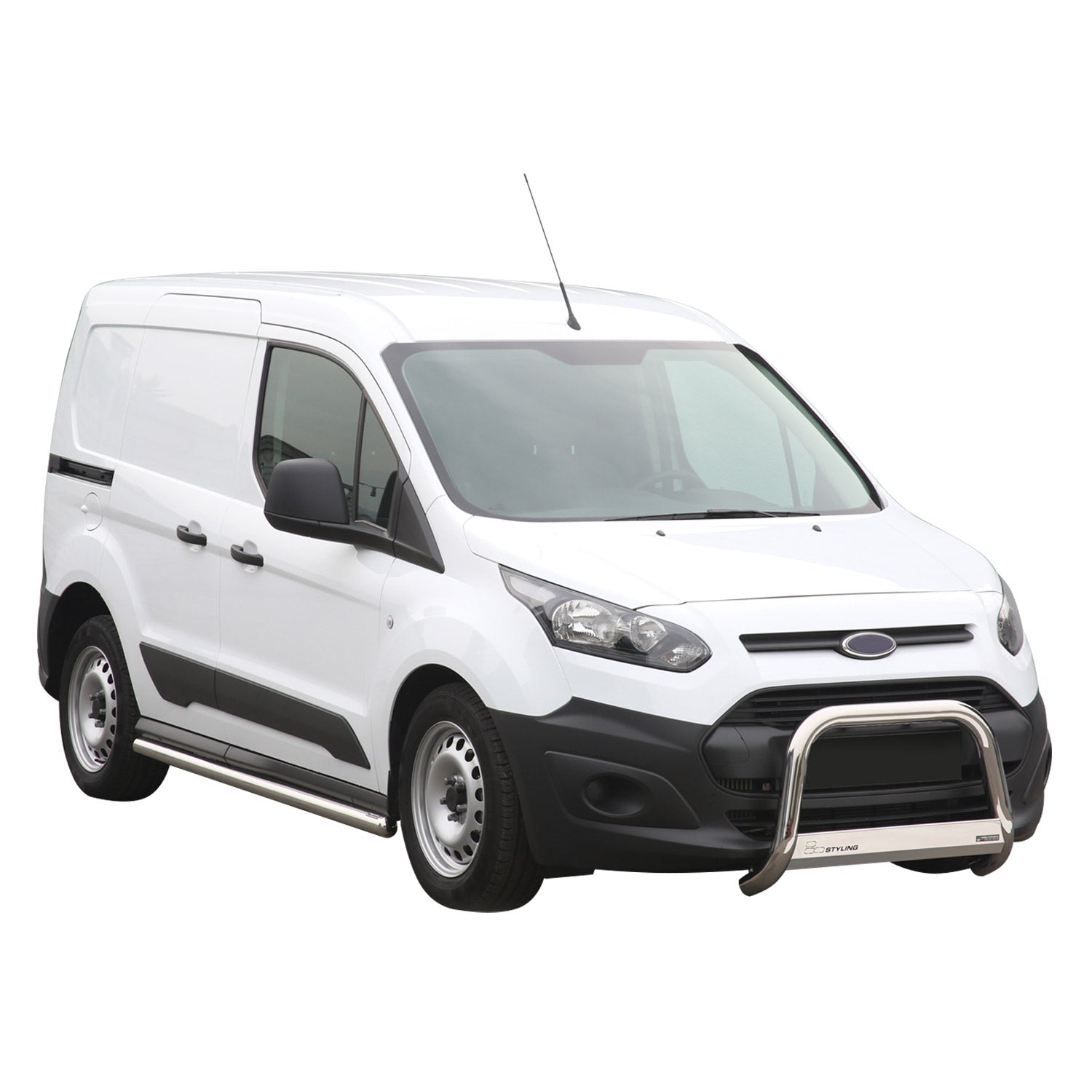 Bull Barra Frontal para Ford Transit Connect 2013-2018 Plata Brillante Acero